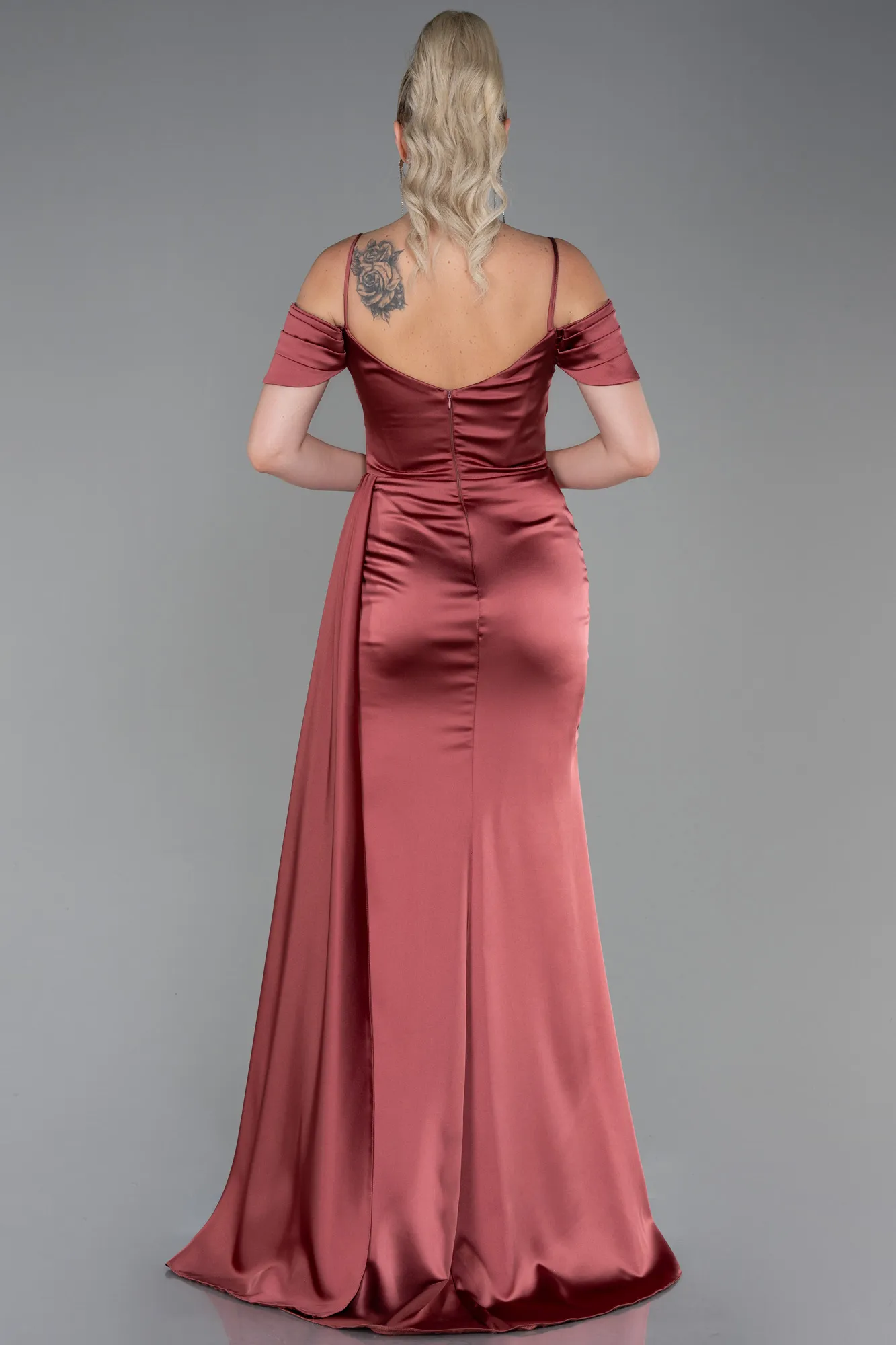 Cinnamon-Long Satin Prom Gown ABU3249
