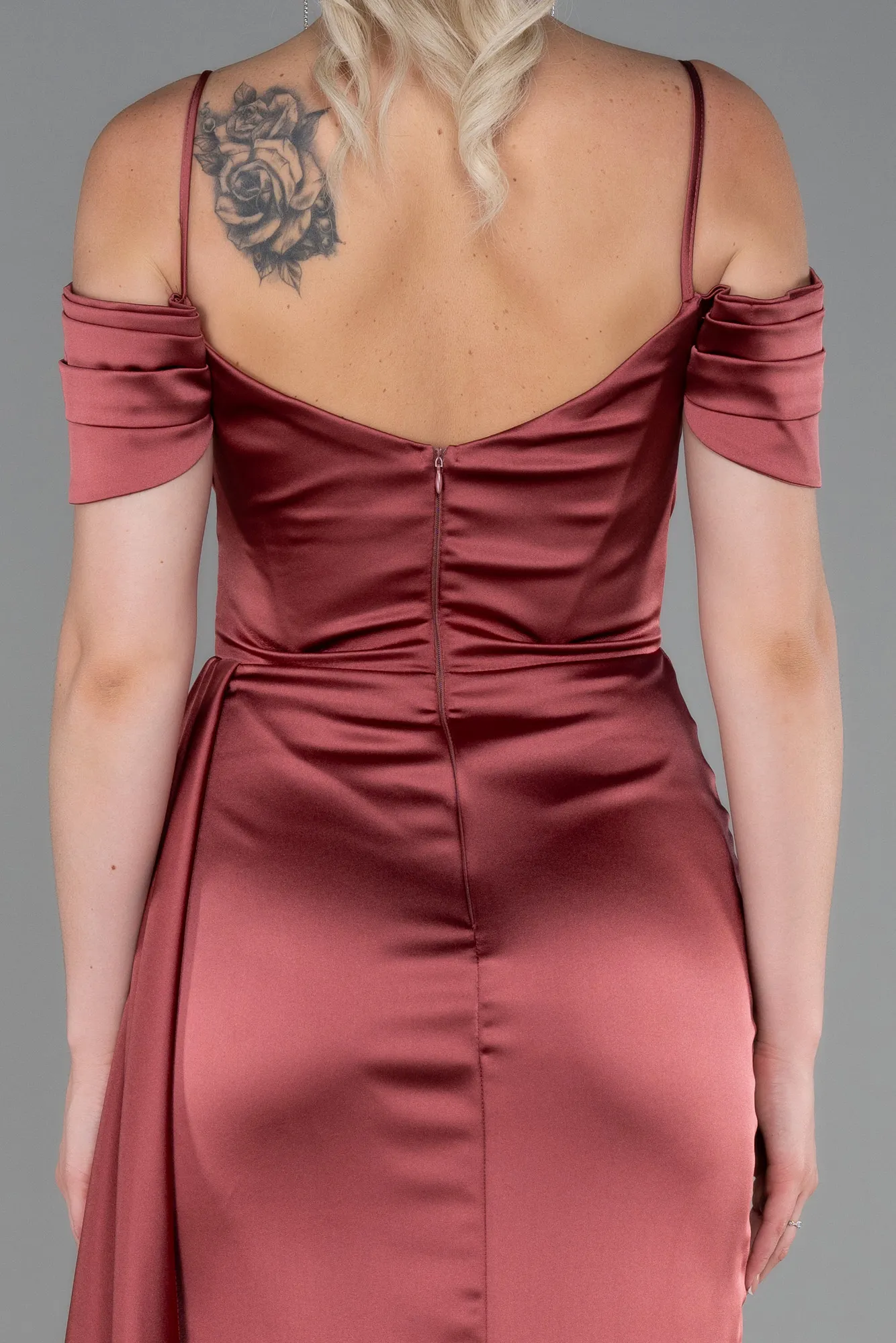 Cinnamon-Long Satin Prom Gown ABU3249