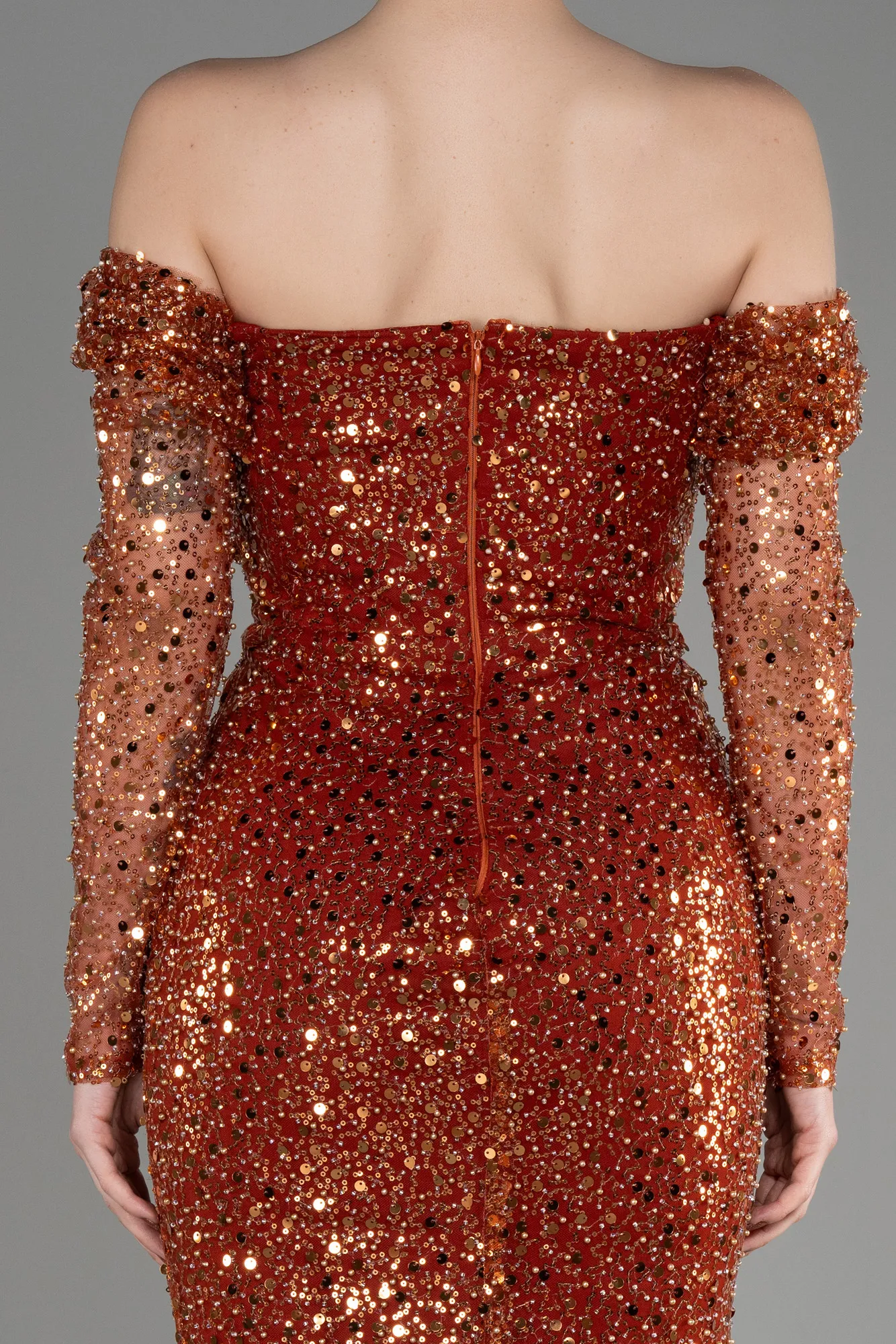 Cinnamon-Long Scaly Mermaid Prom Dress ABU3829