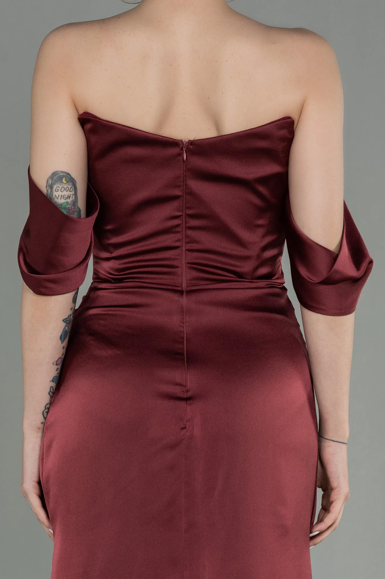 Cinnamon-Midi Satin Invitation Dress ABK1404