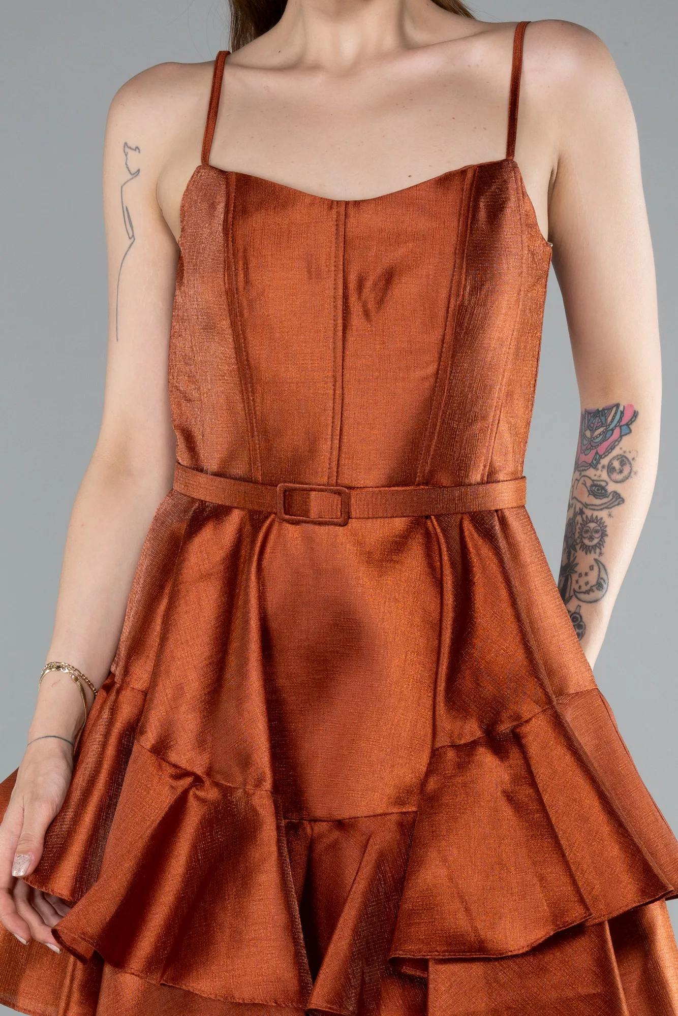 Cinnamon-Short Mermaid Prom Dress ABK2356