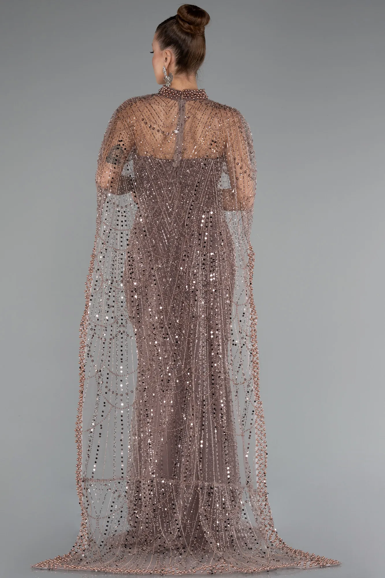 Copper-Long Beaded Evening Dress ABU5141
