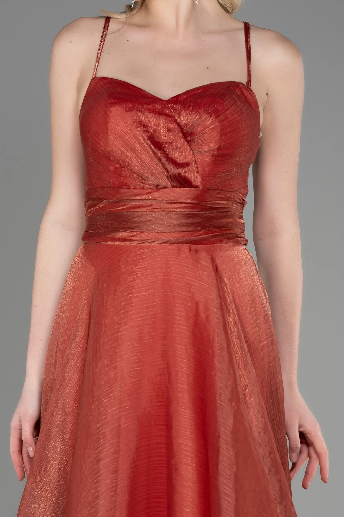 Copper-Long Chiffon Prom Gown ABU3771