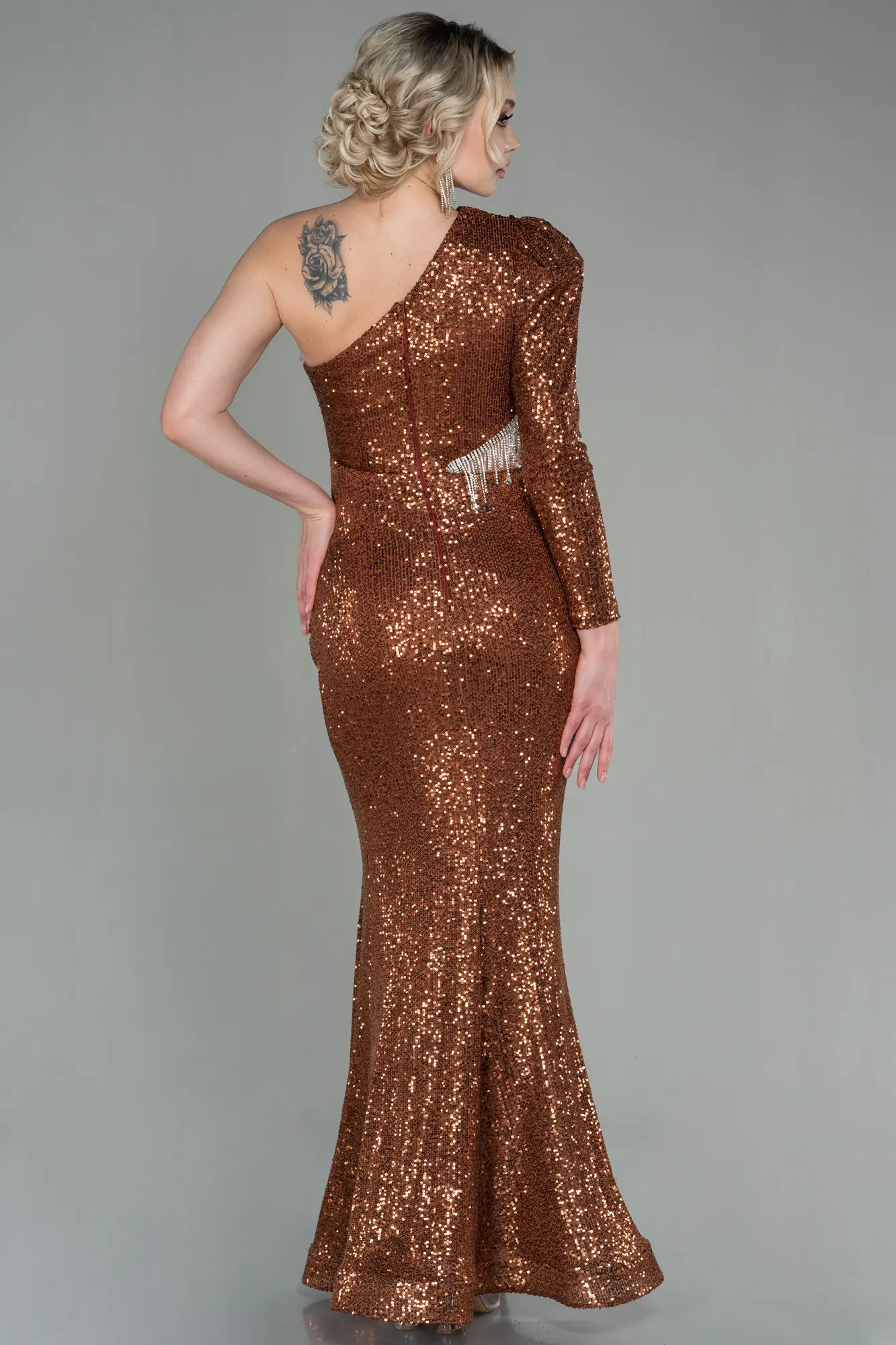 Copper-Long Evening Dress ABU2749