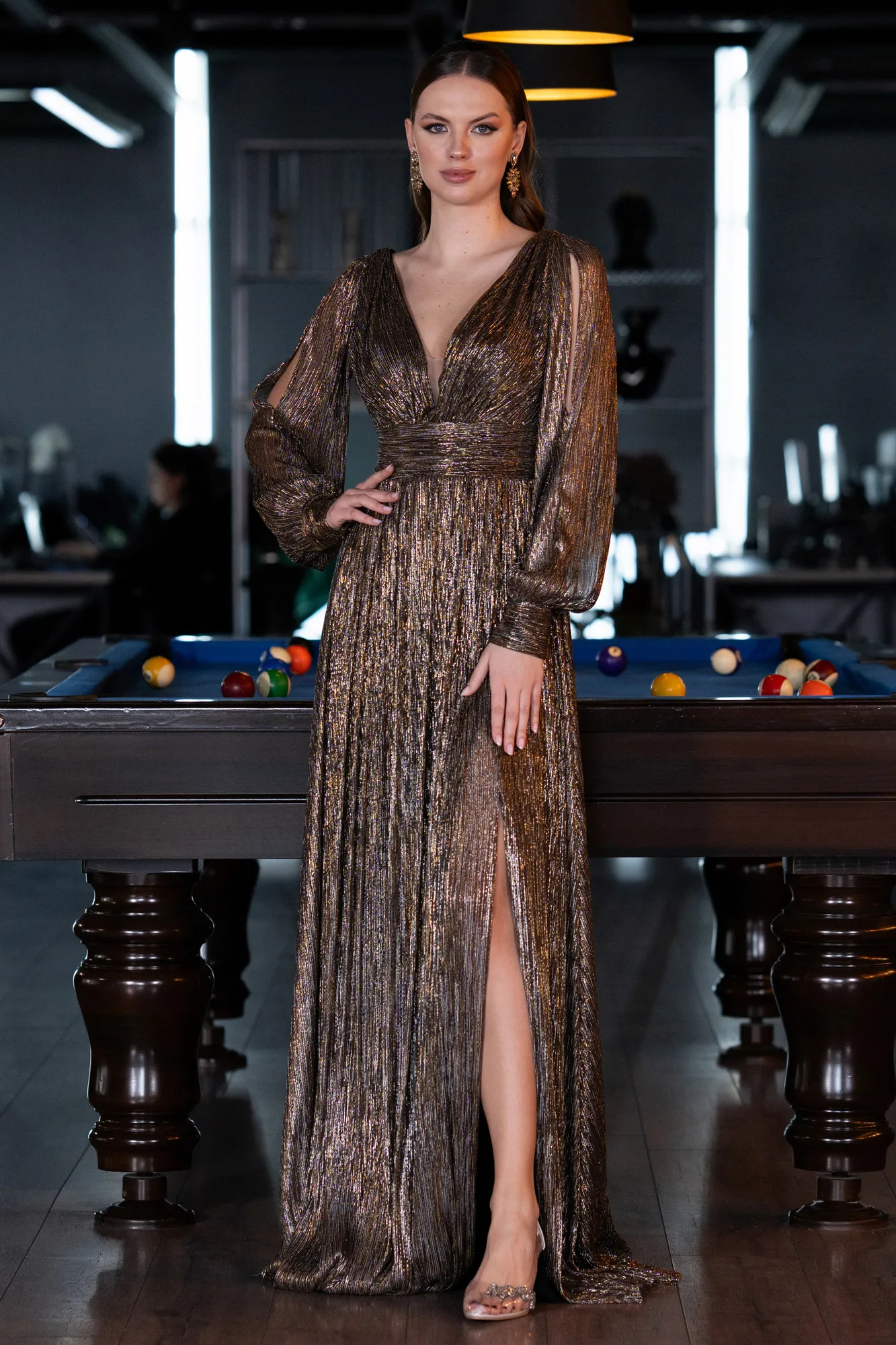 Copper-Long Evening Dress ABU2905