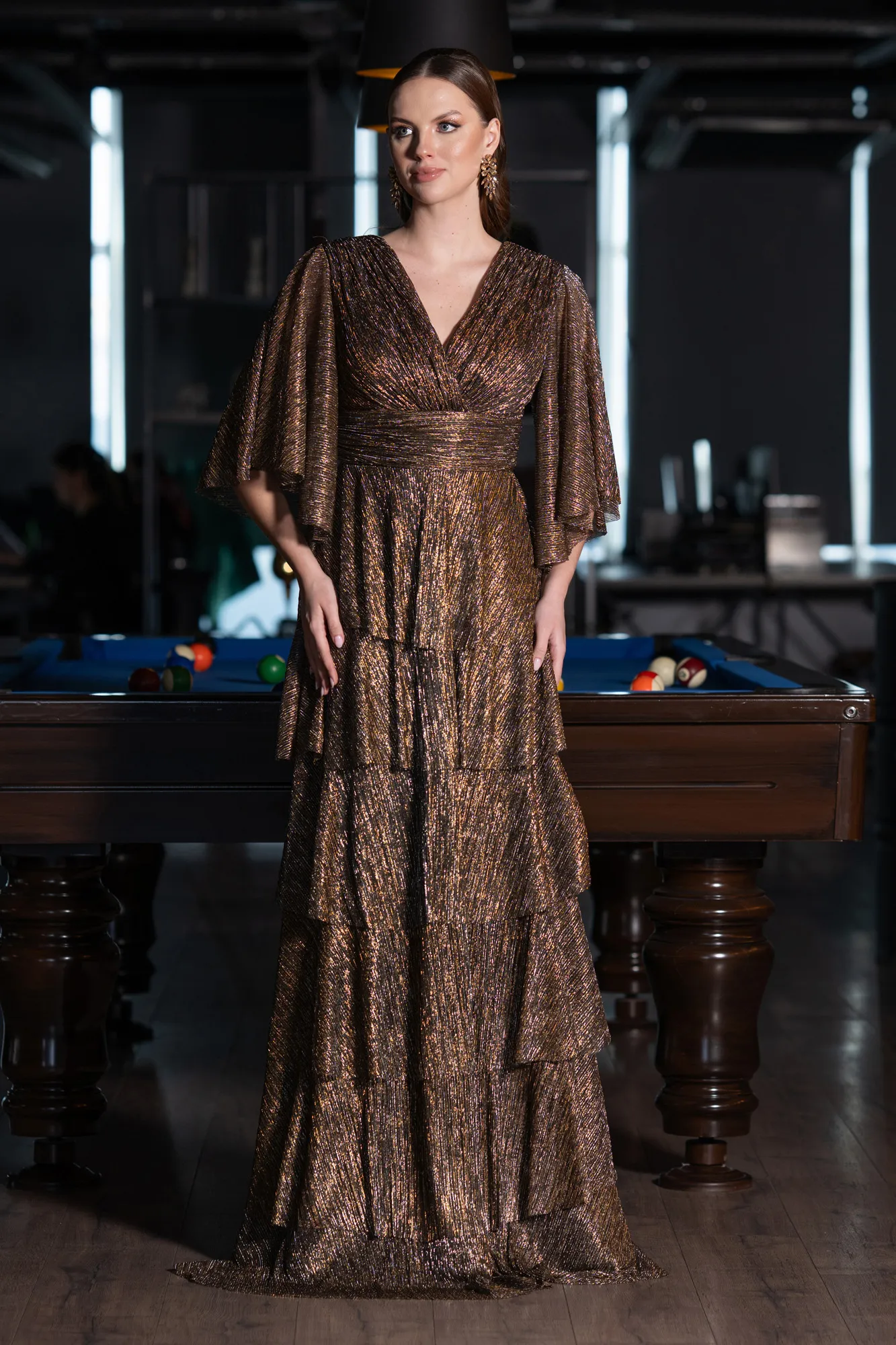 Copper-Long Evening Dress ABU4552