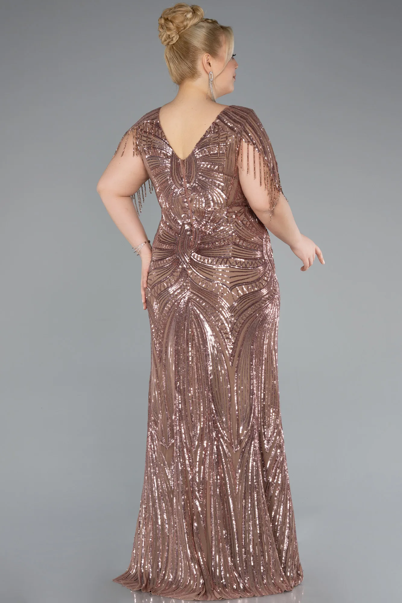 Copper-Long Formal Plus Size Dress ABU4953