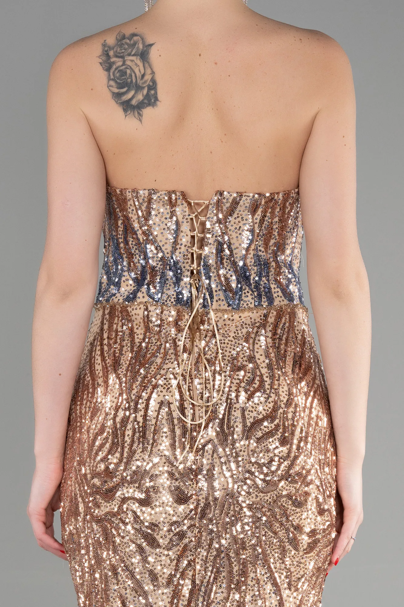 Copper-Long Mermaid Prom Dress ABU3613