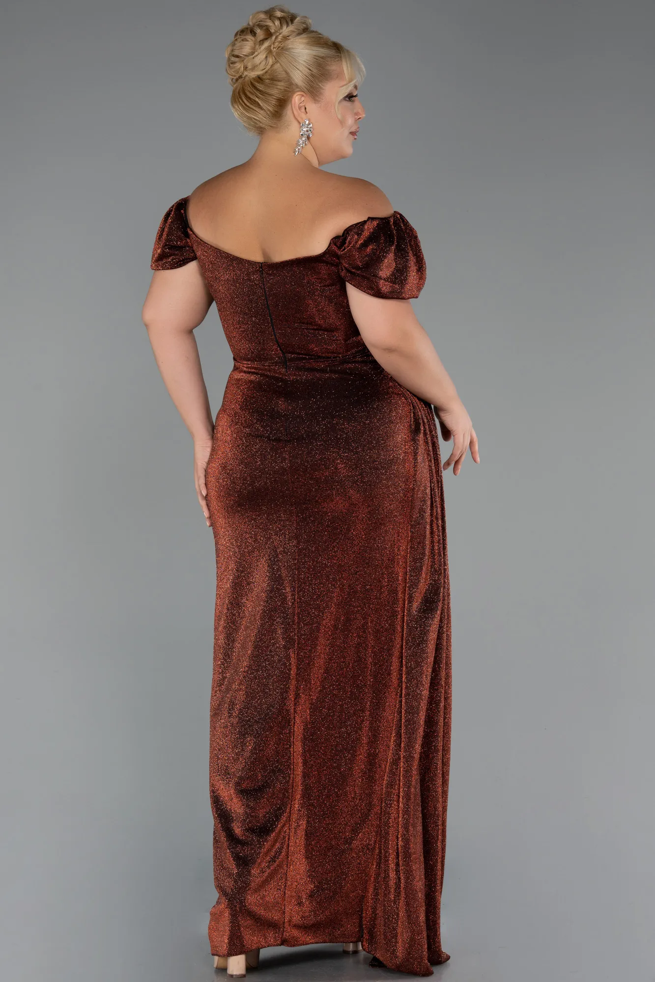 Copper-Long Plus Size Evening Dress ABU2658