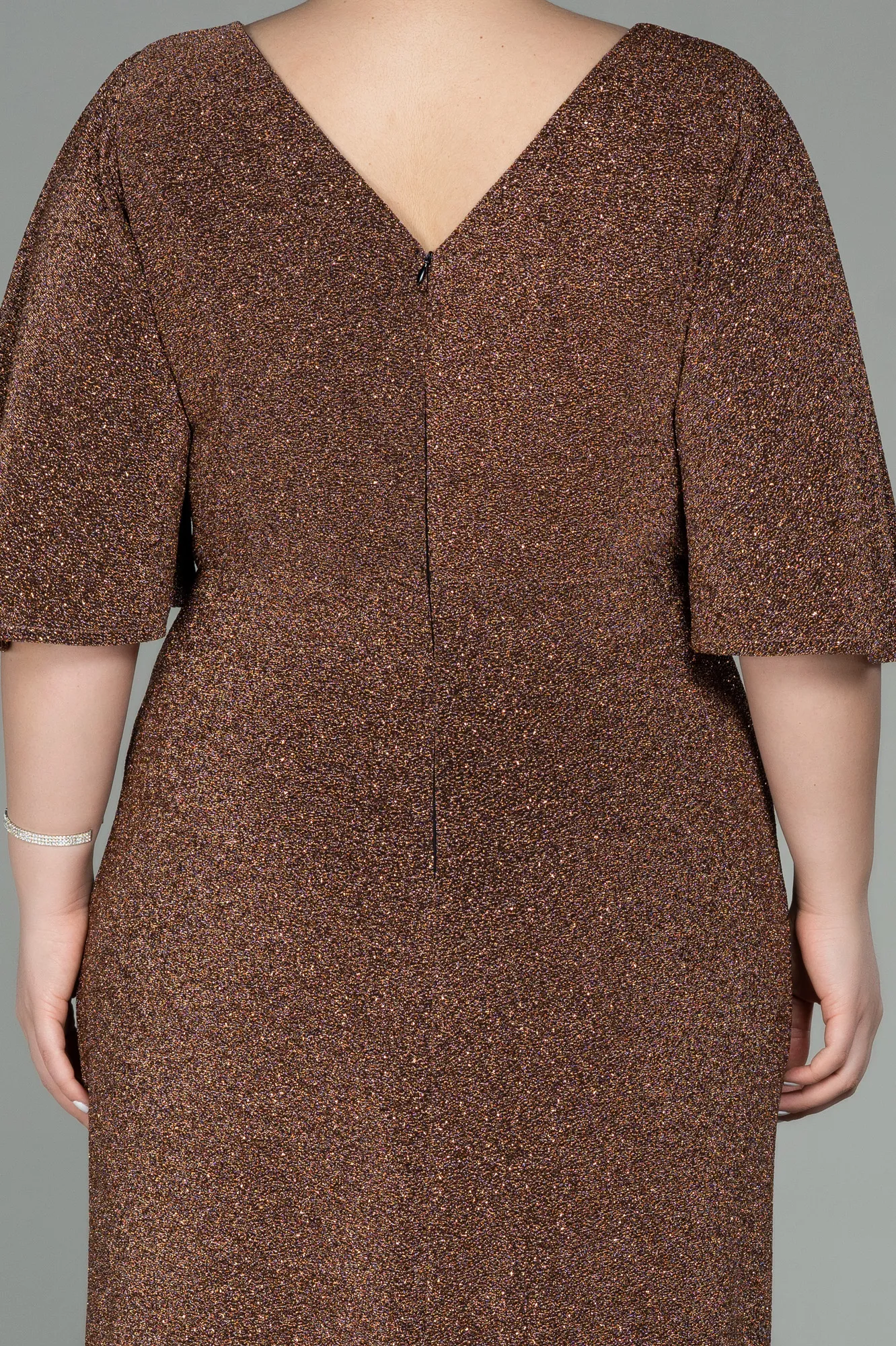 Copper-Midi Oversized Evening Dress ABK1625