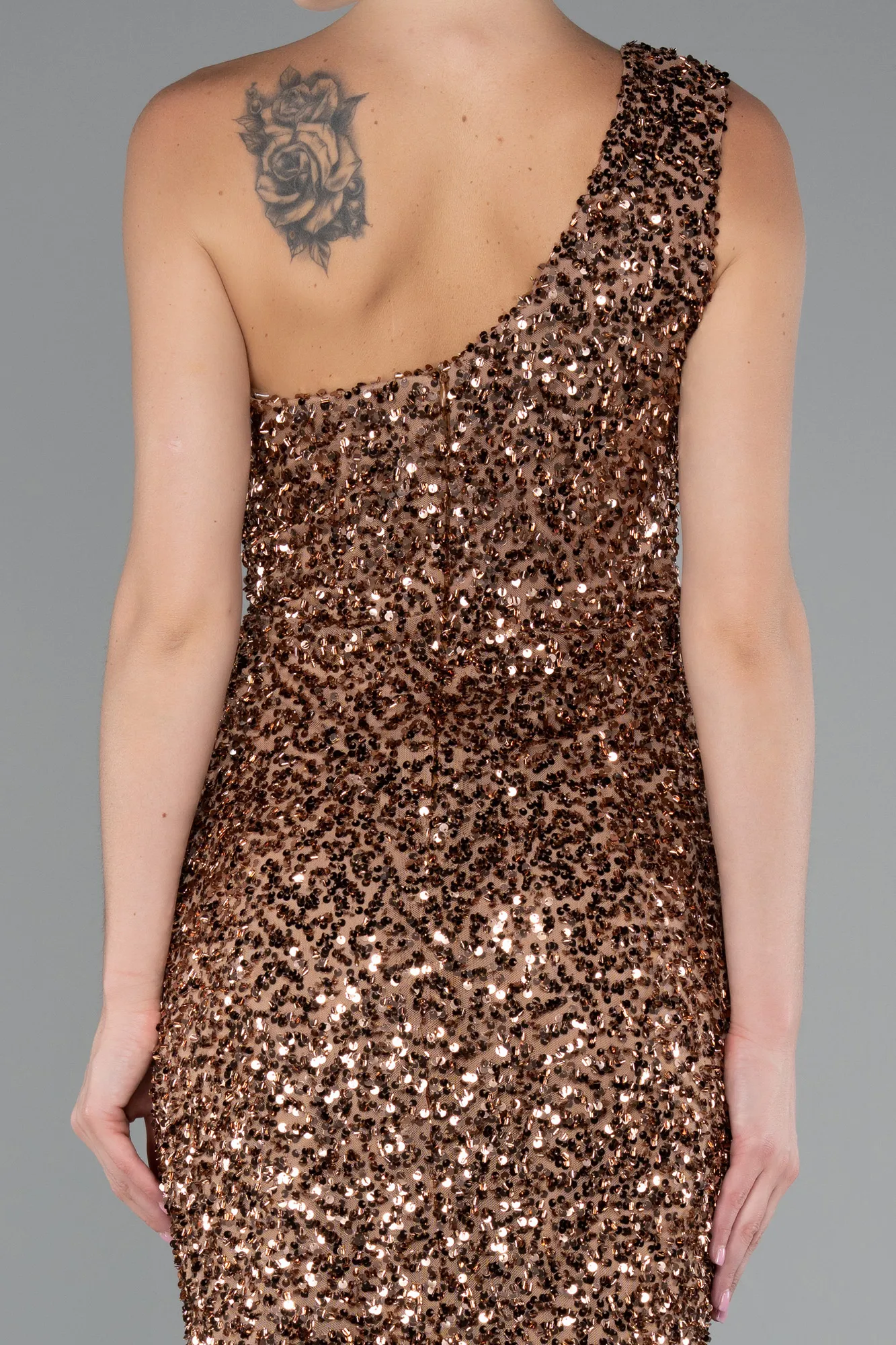 Copper-Midi Scaly Party Dress ABK2377