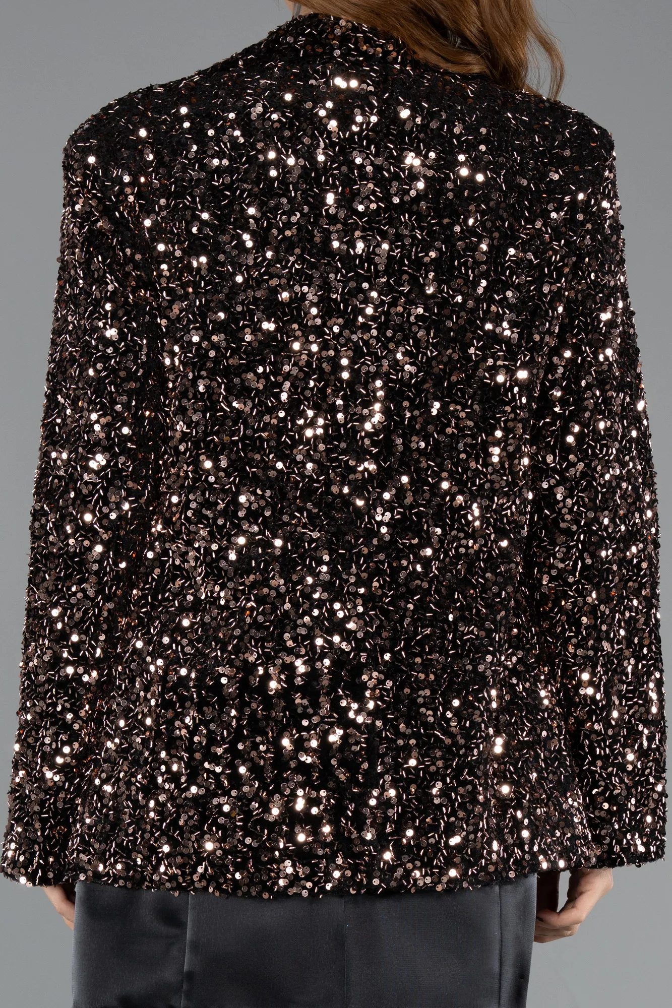 Copper-Sequined Velvet Evening Jacket CR5009