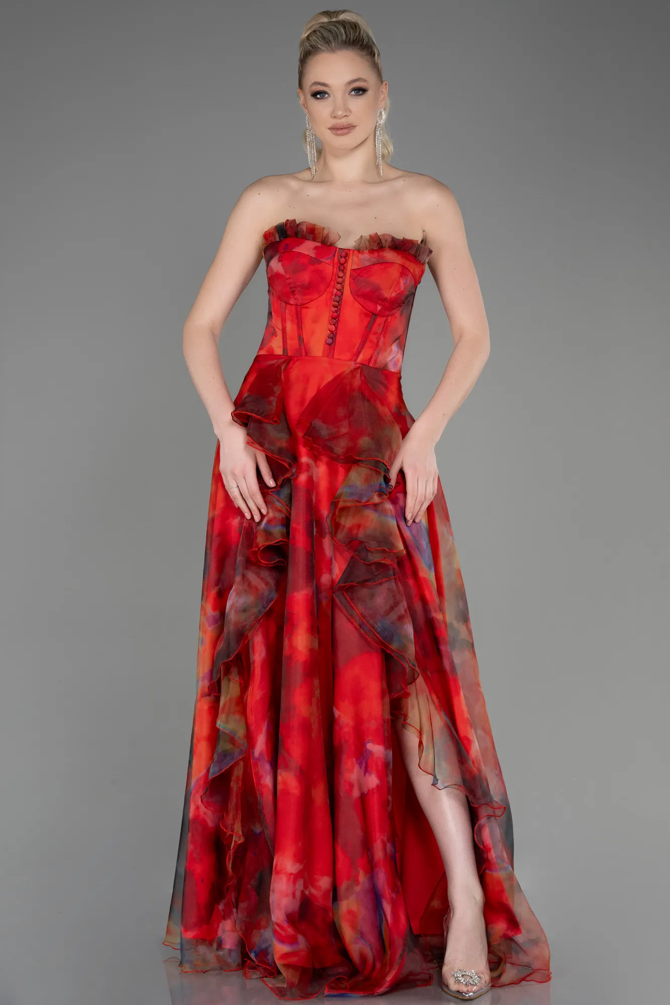 Coral-Long Evening Dress ABU3360