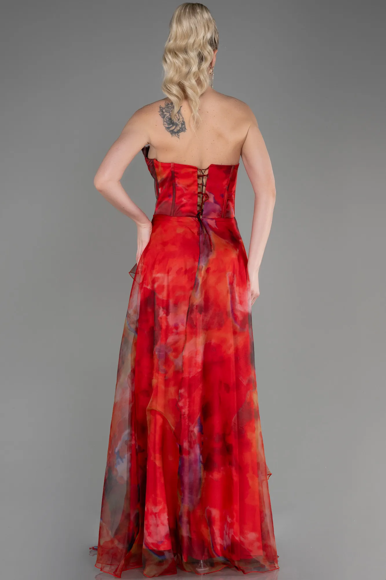 Coral-Long Evening Dress ABU3360