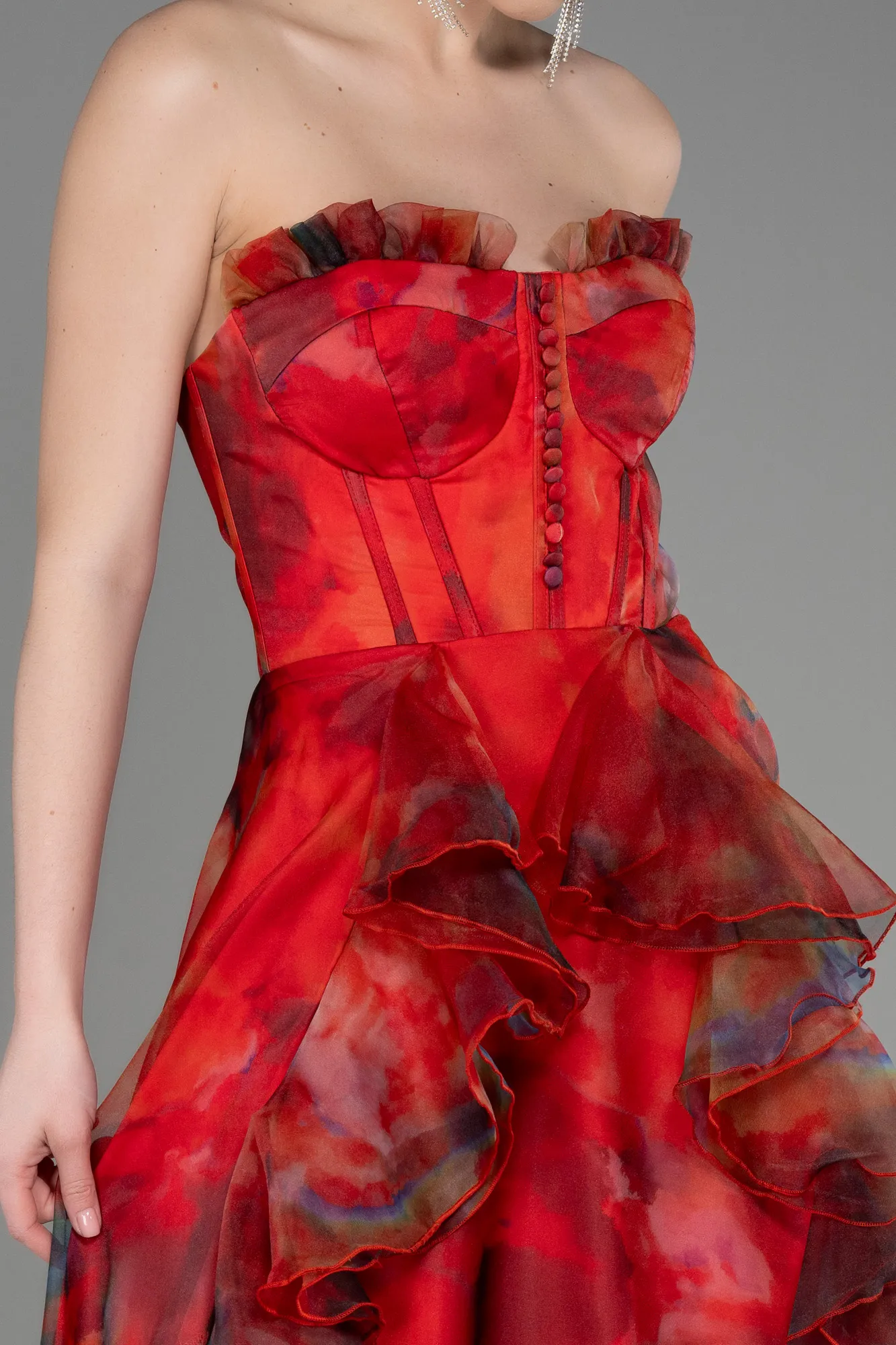 Coral-Long Evening Dress ABU3360