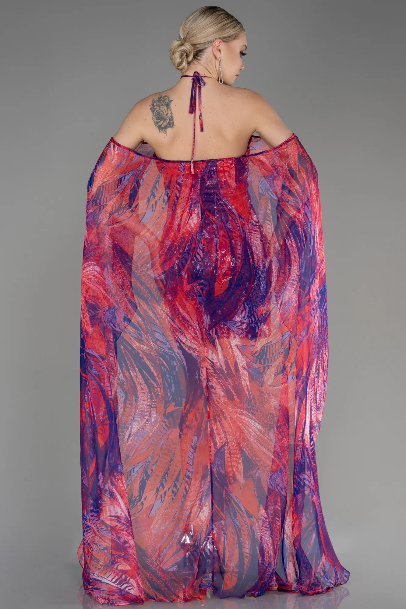 Coral-Short Chiffon Prom Gown ABK2009