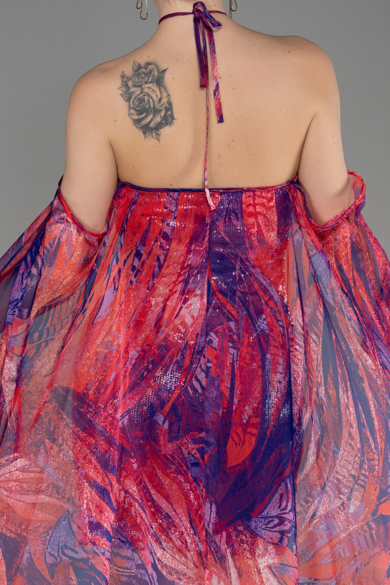 Coral-Short Chiffon Prom Gown ABK2009