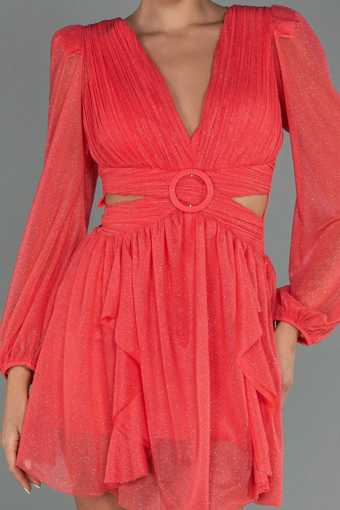 Coral-Short Invitation Dress ABK1743