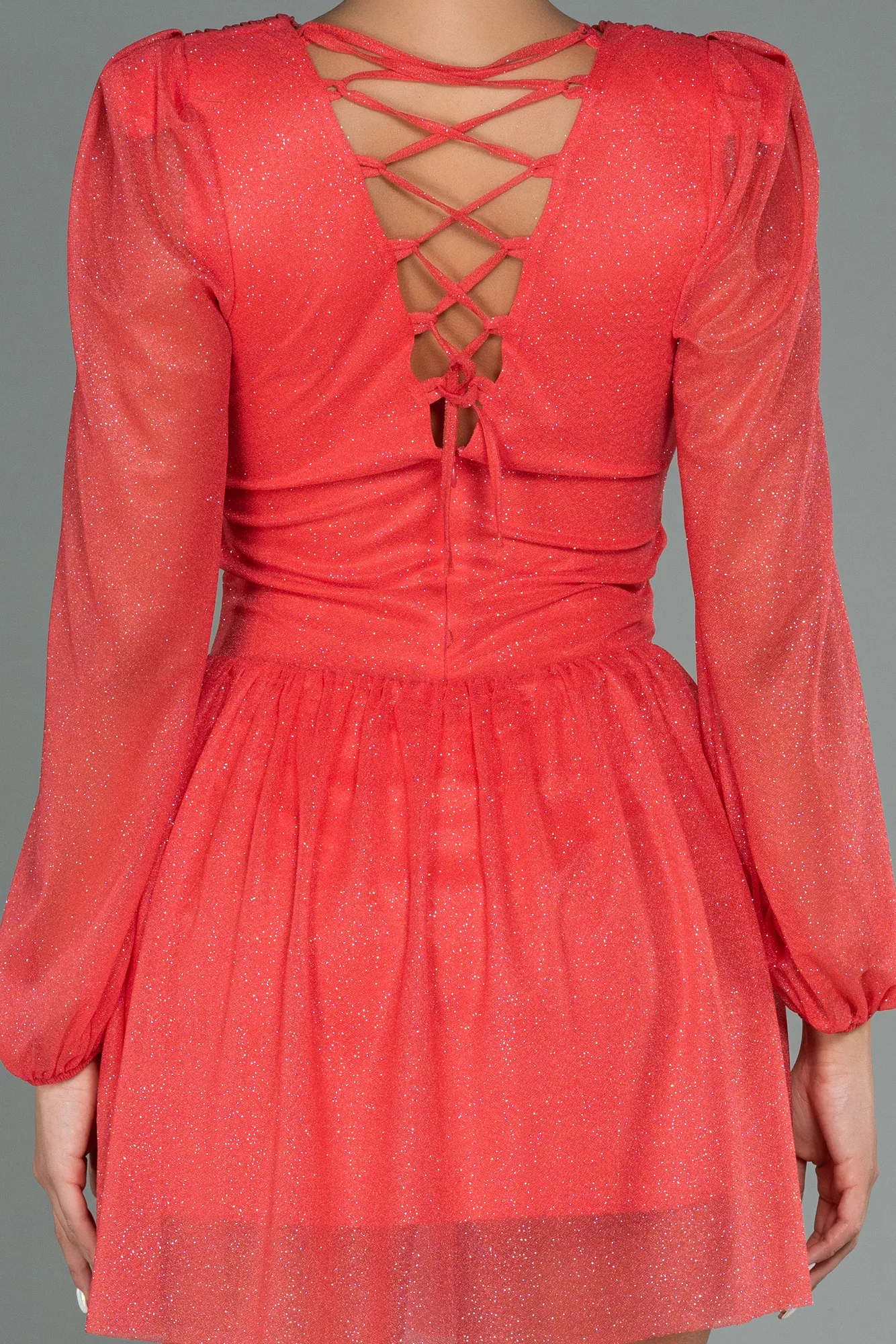 Coral-Short Invitation Dress ABK1743