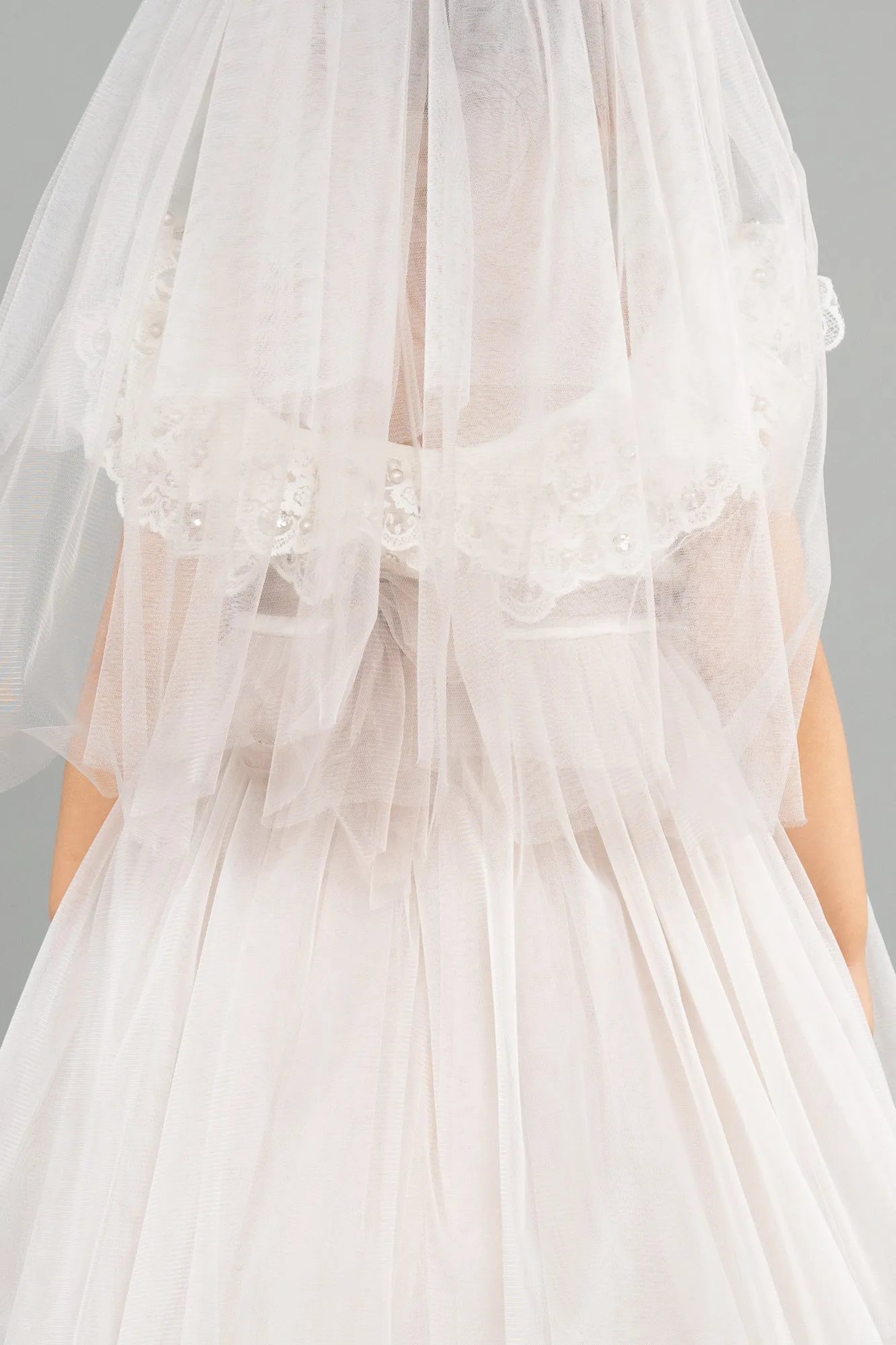 Cream-Short Girl Dress ABK1188