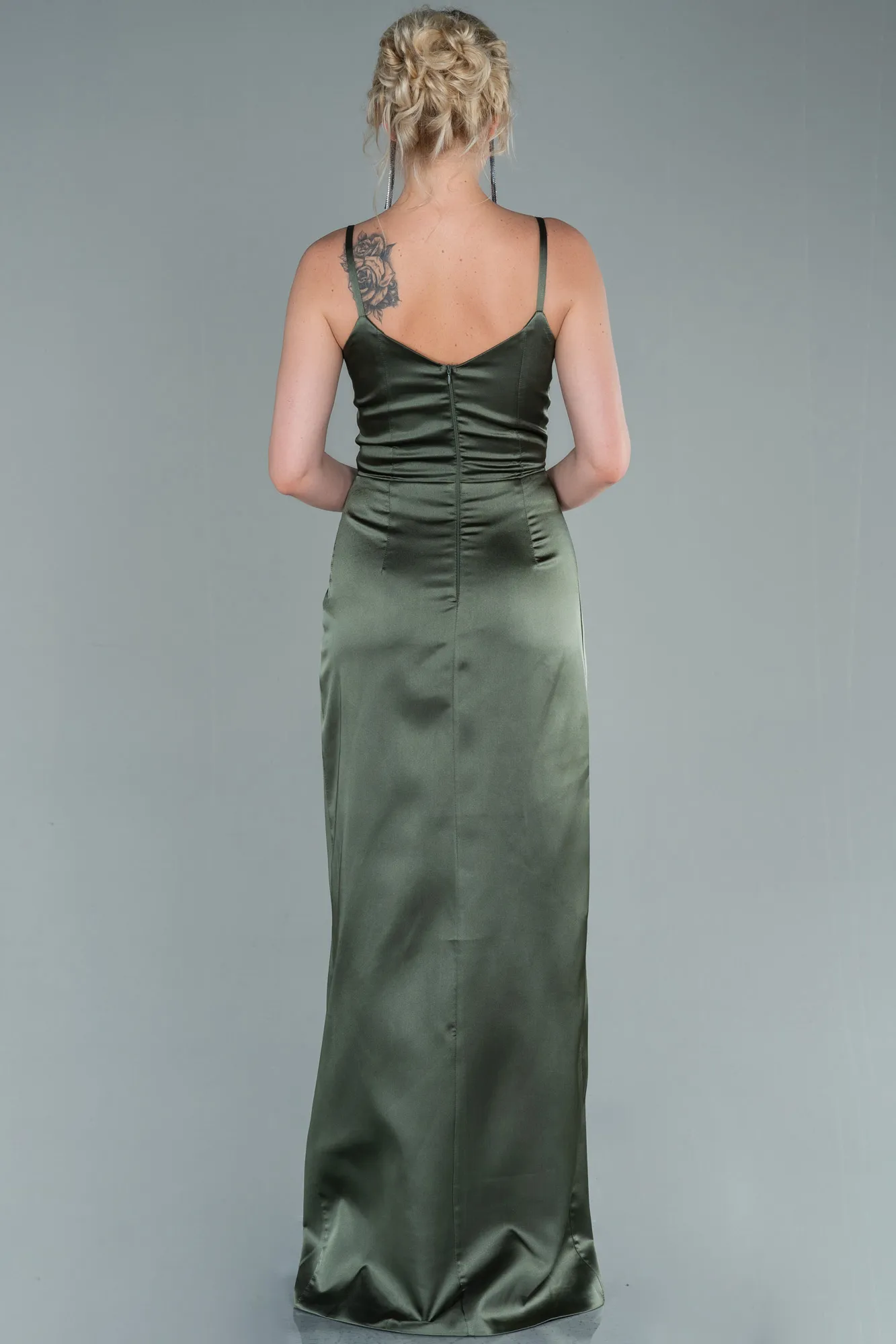 Dark Khaki-Long Engagement Dress ABU564