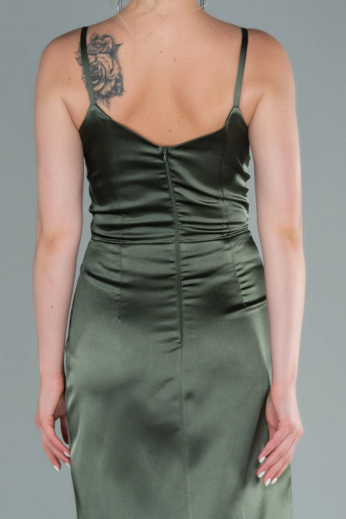 Dark Khaki-Long Engagement Dress ABU564