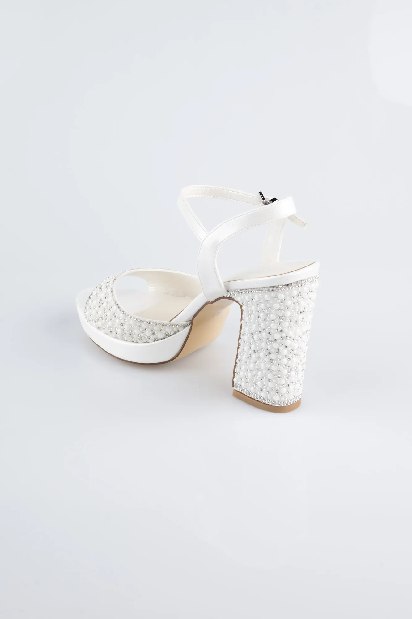 Ecru-Beaded Evening Shoe AB1154