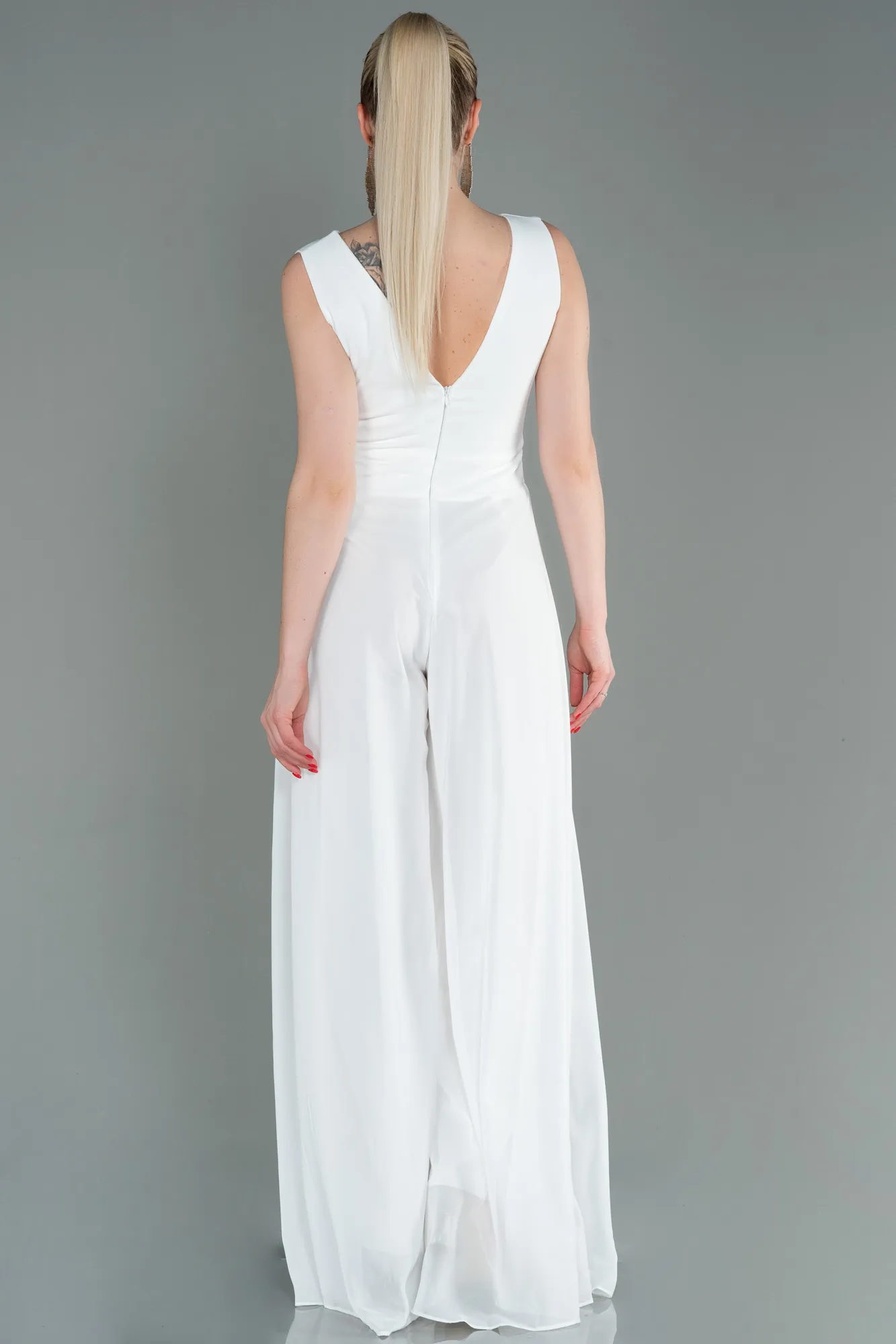 Ecru-Chiffon Invitation Dress ABT075