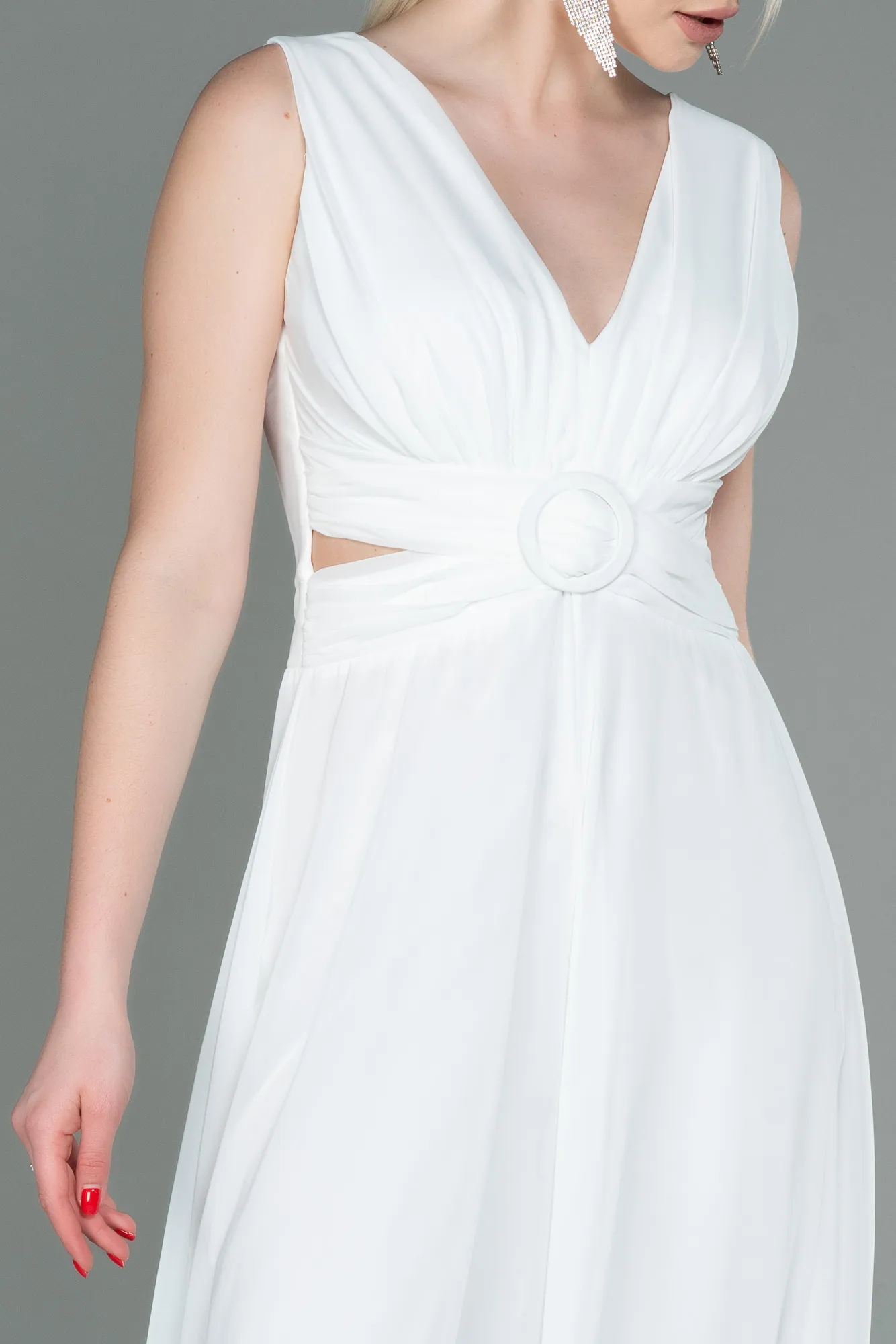 Ecru-Chiffon Invitation Dress ABT075