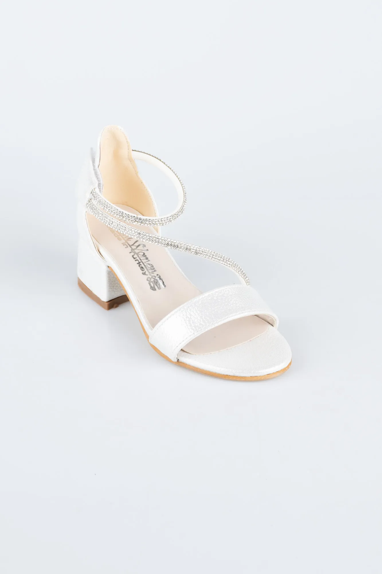 Ecru-Crystal Kid Shoe SE796