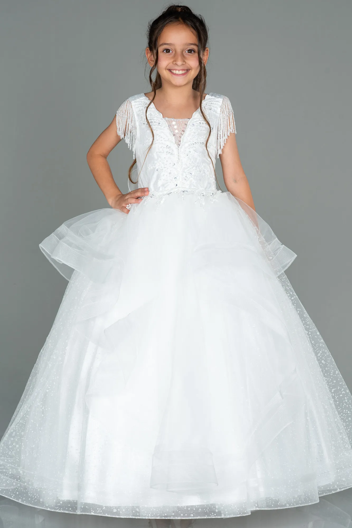Ecru-Kid Wedding Dress AN30001
