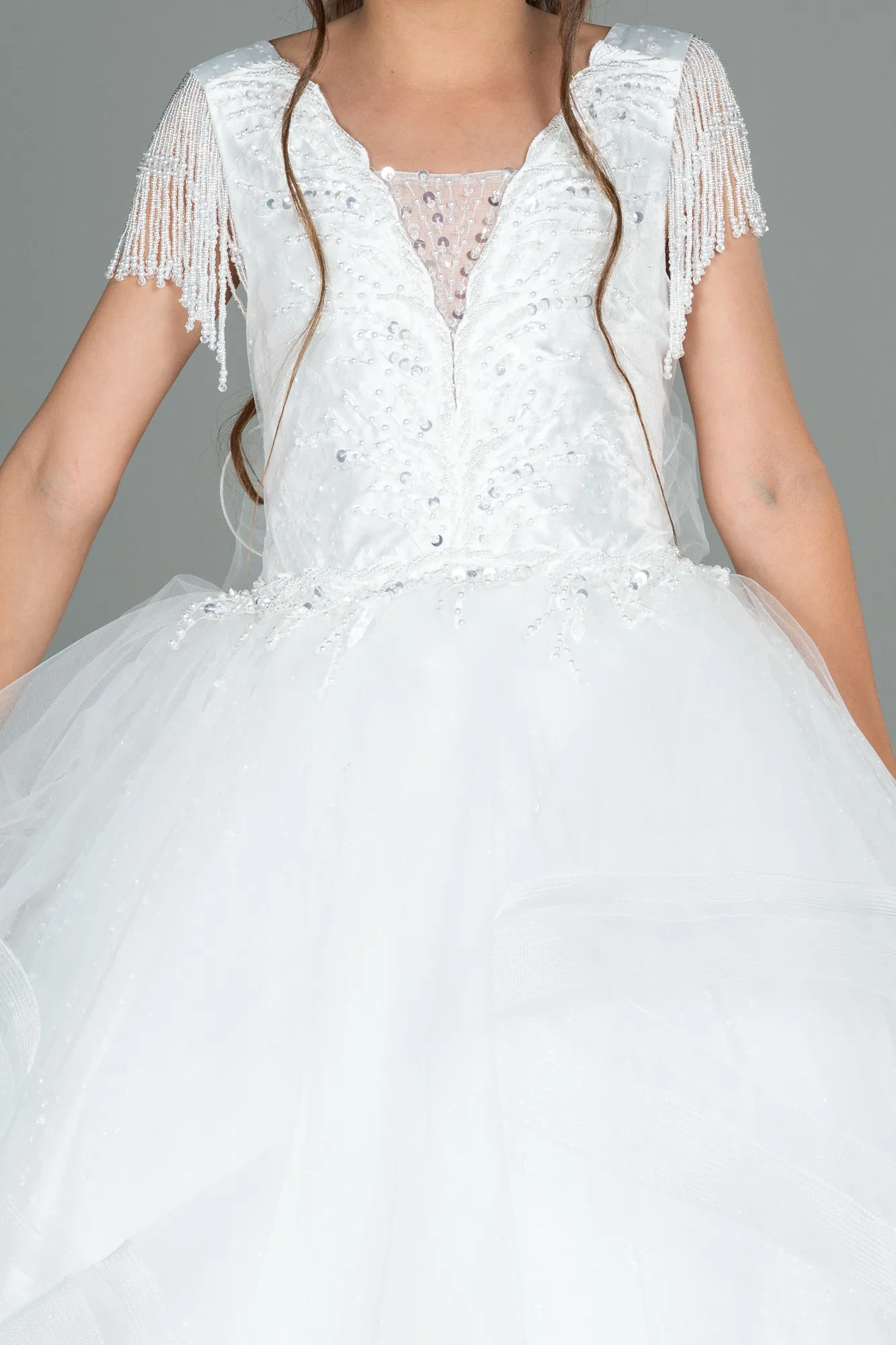 Ecru-Kid Wedding Dress AN30001