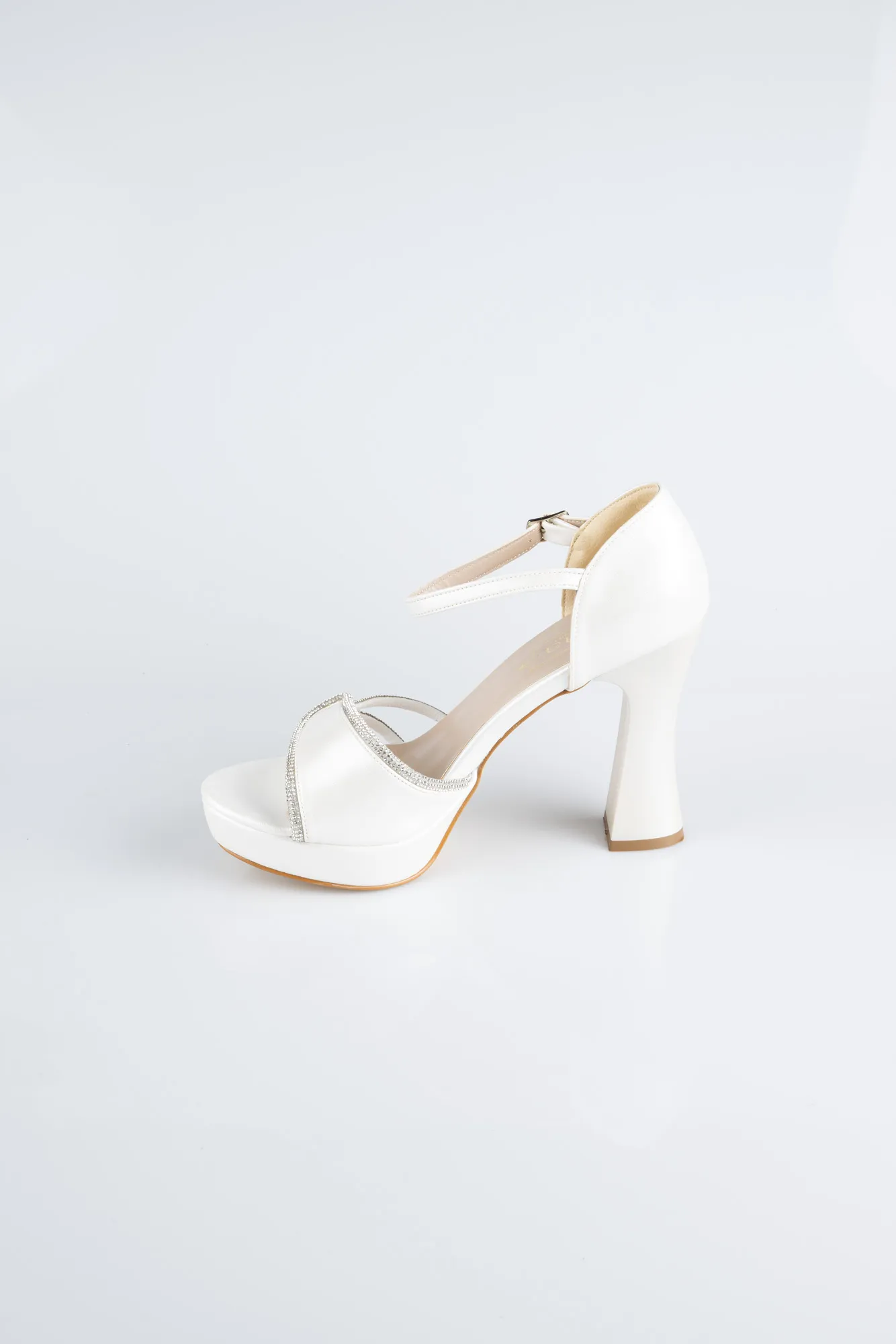 Ecru-Leather Platform Heel MJD3409