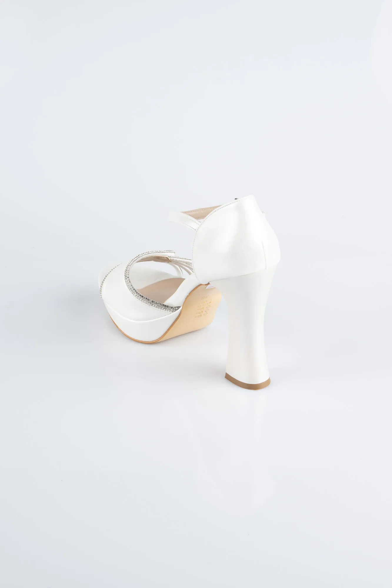 Ecru-Leather Platform Heel MJD3409