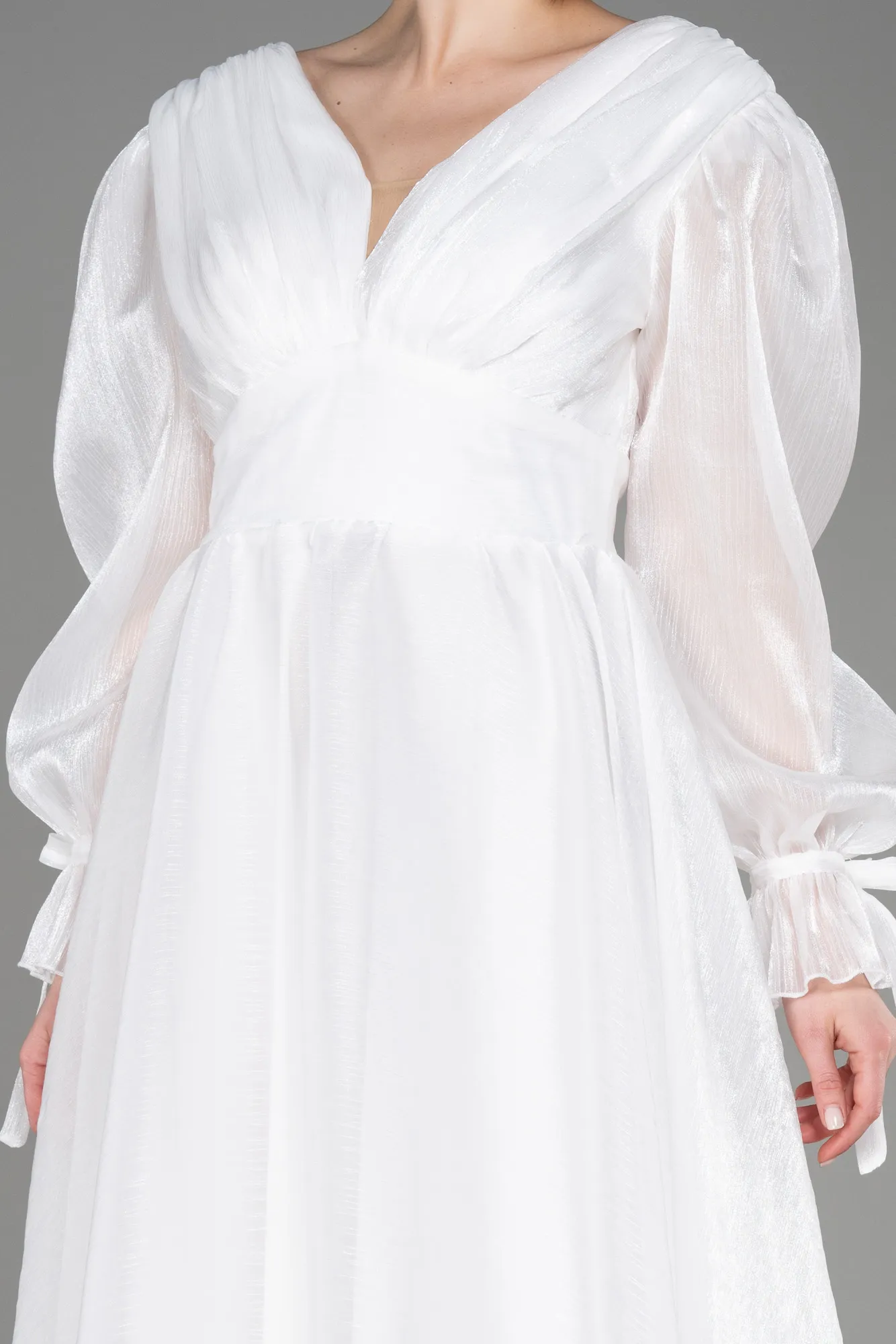 Ecru-Long Evening Dress ABU1951