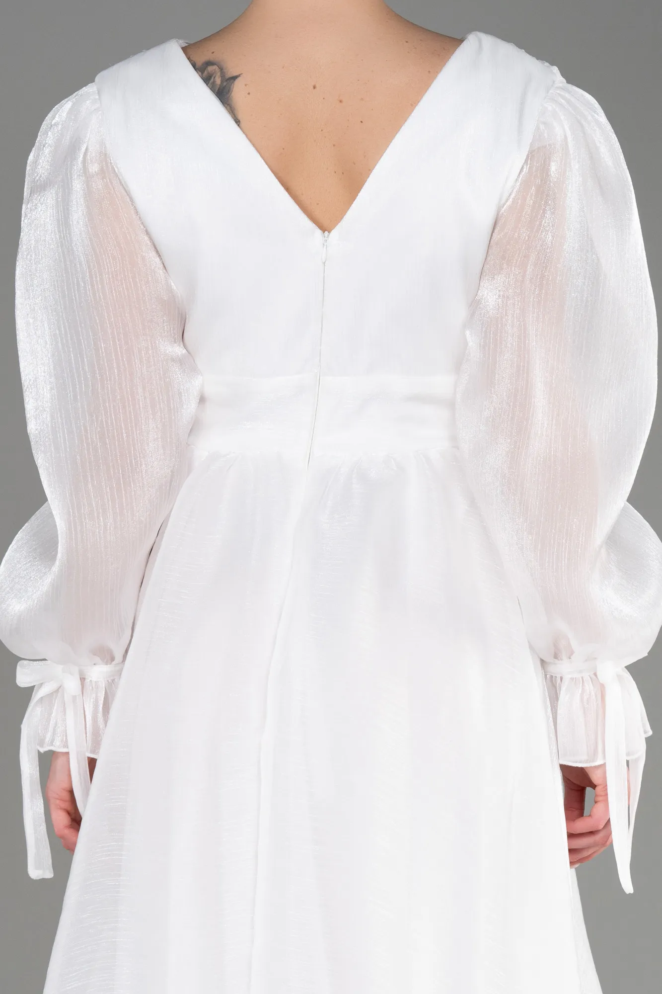 Ecru-Long Evening Dress ABU1951