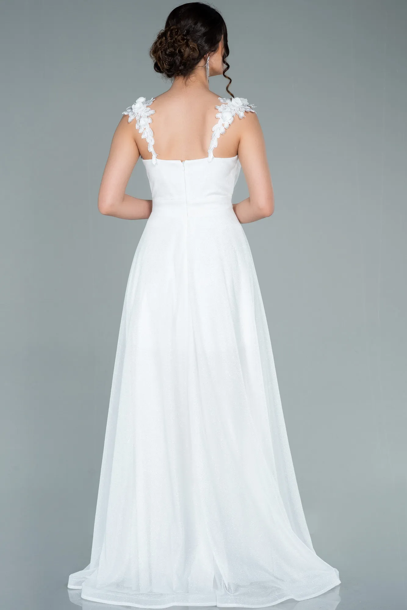 Ecru-Long Evening Dress ABU2307