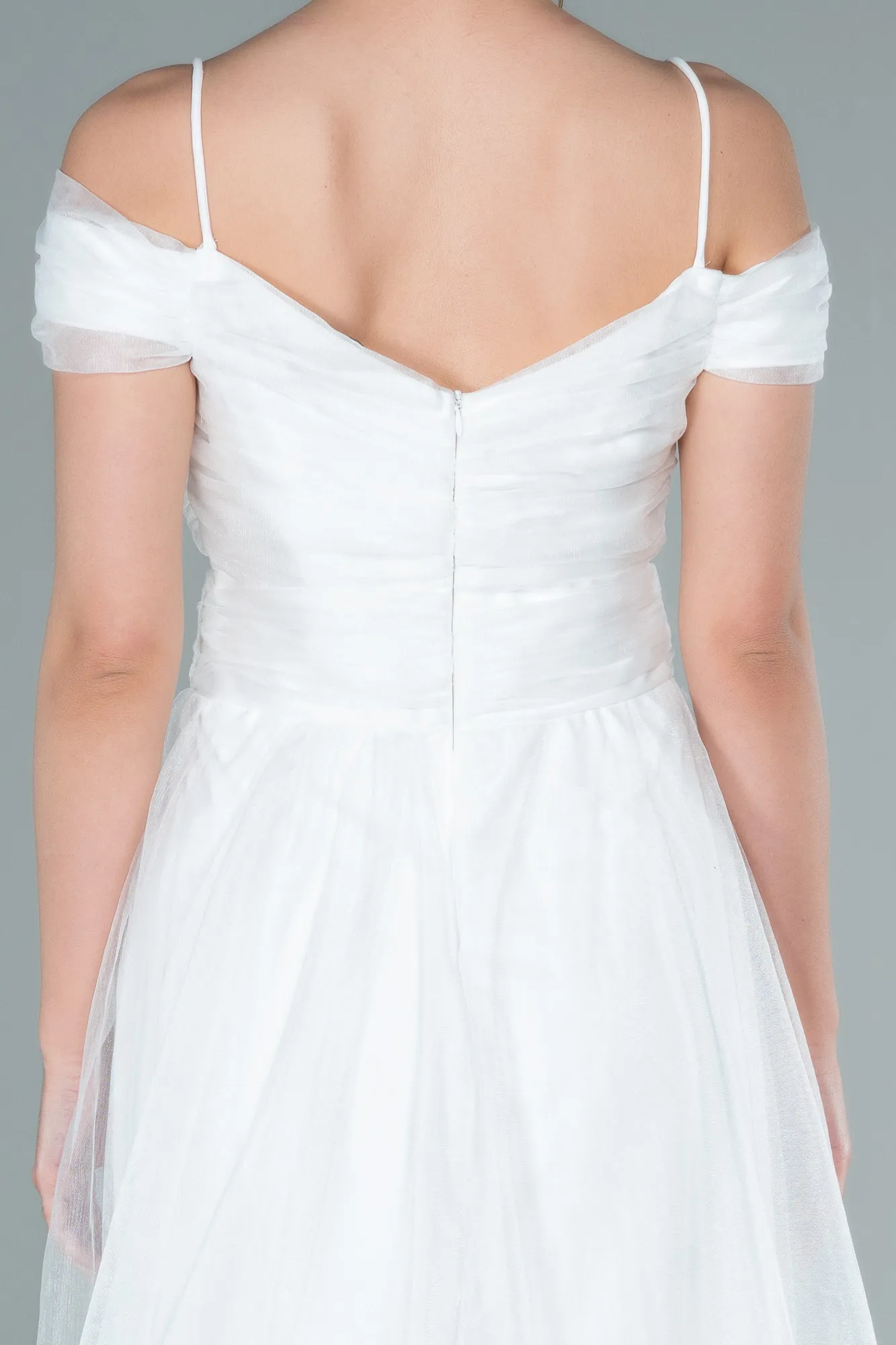 Ecru-Long Evening Dress ABU2336