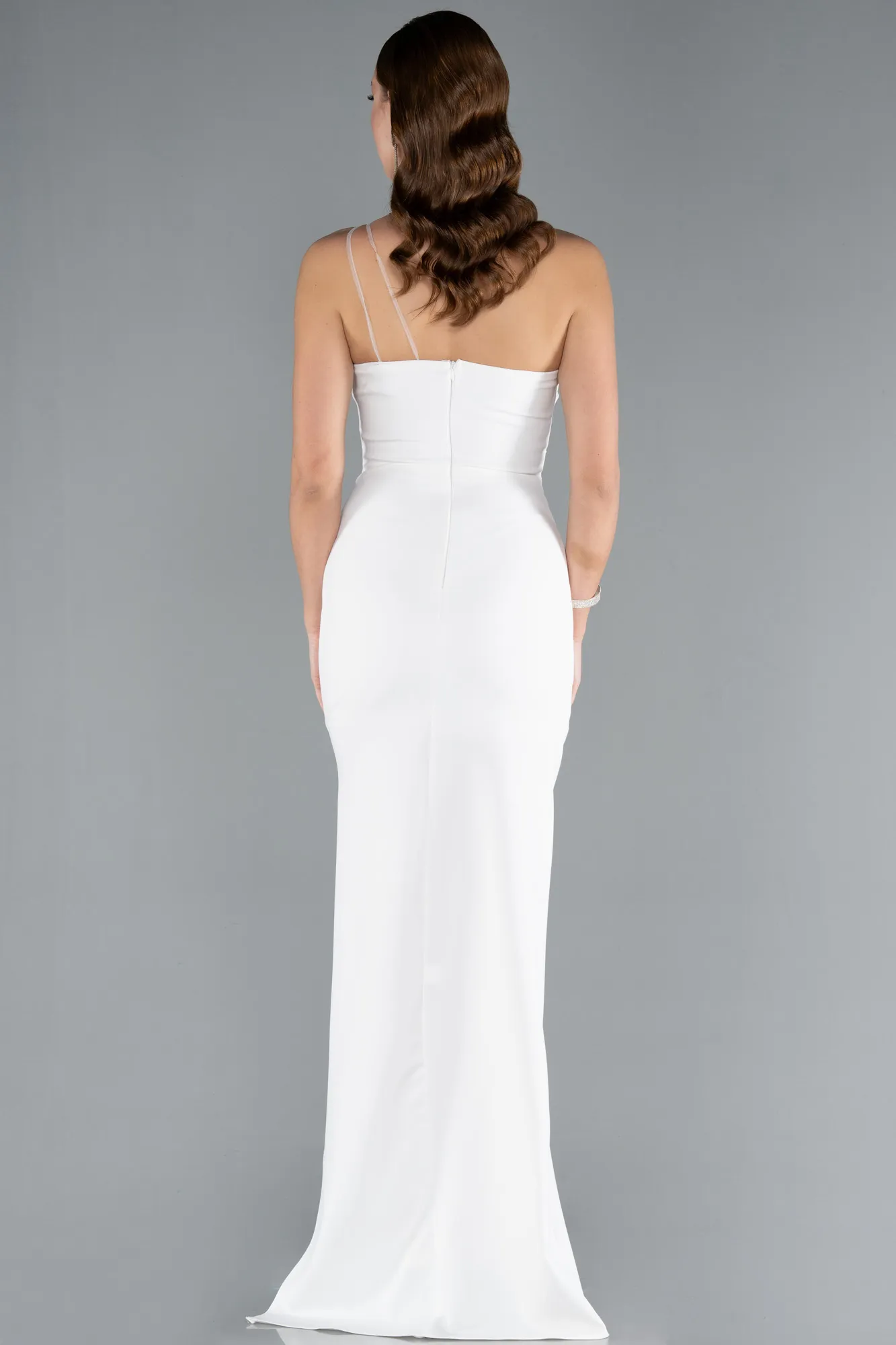 Ecru-Long Evening Dress ABU4891