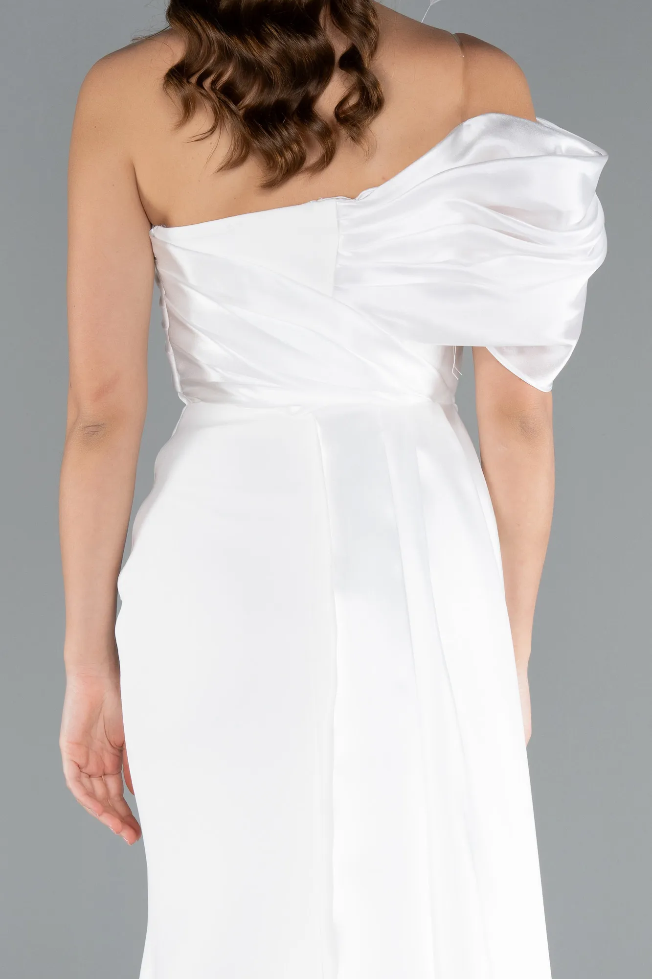 Ecru-Long Evening Dress ABU4904