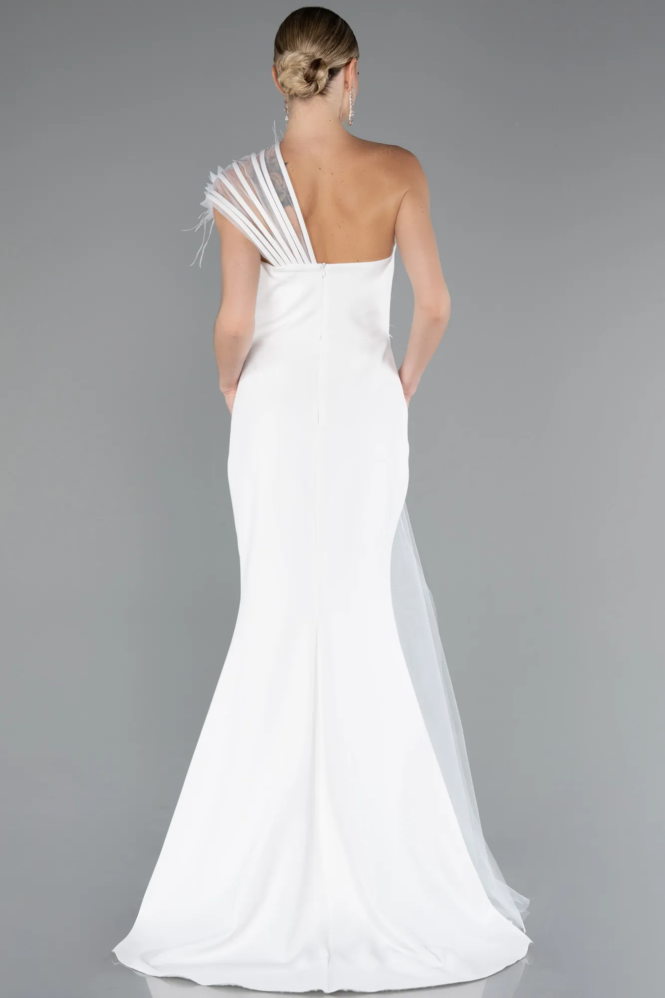 Ecru-Long Evening Dress ABU4969