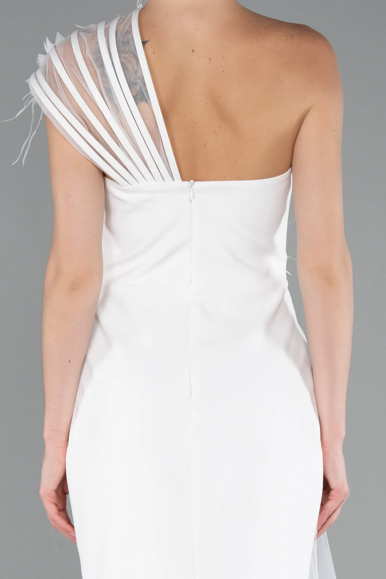 Ecru-Long Evening Dress ABU4969