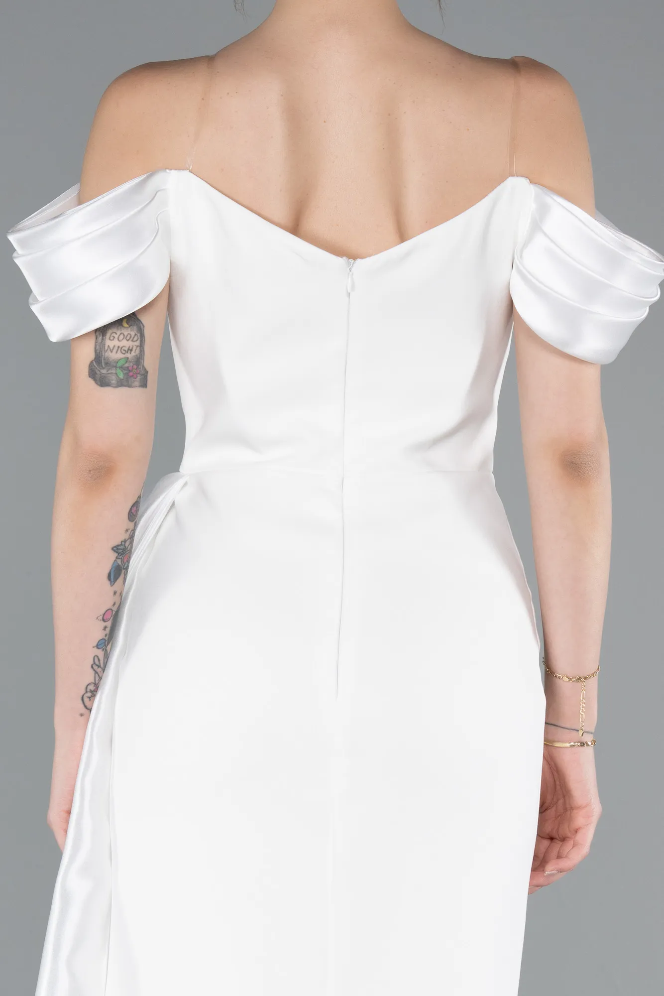 Ecru-Long Evening Dress ABU4981