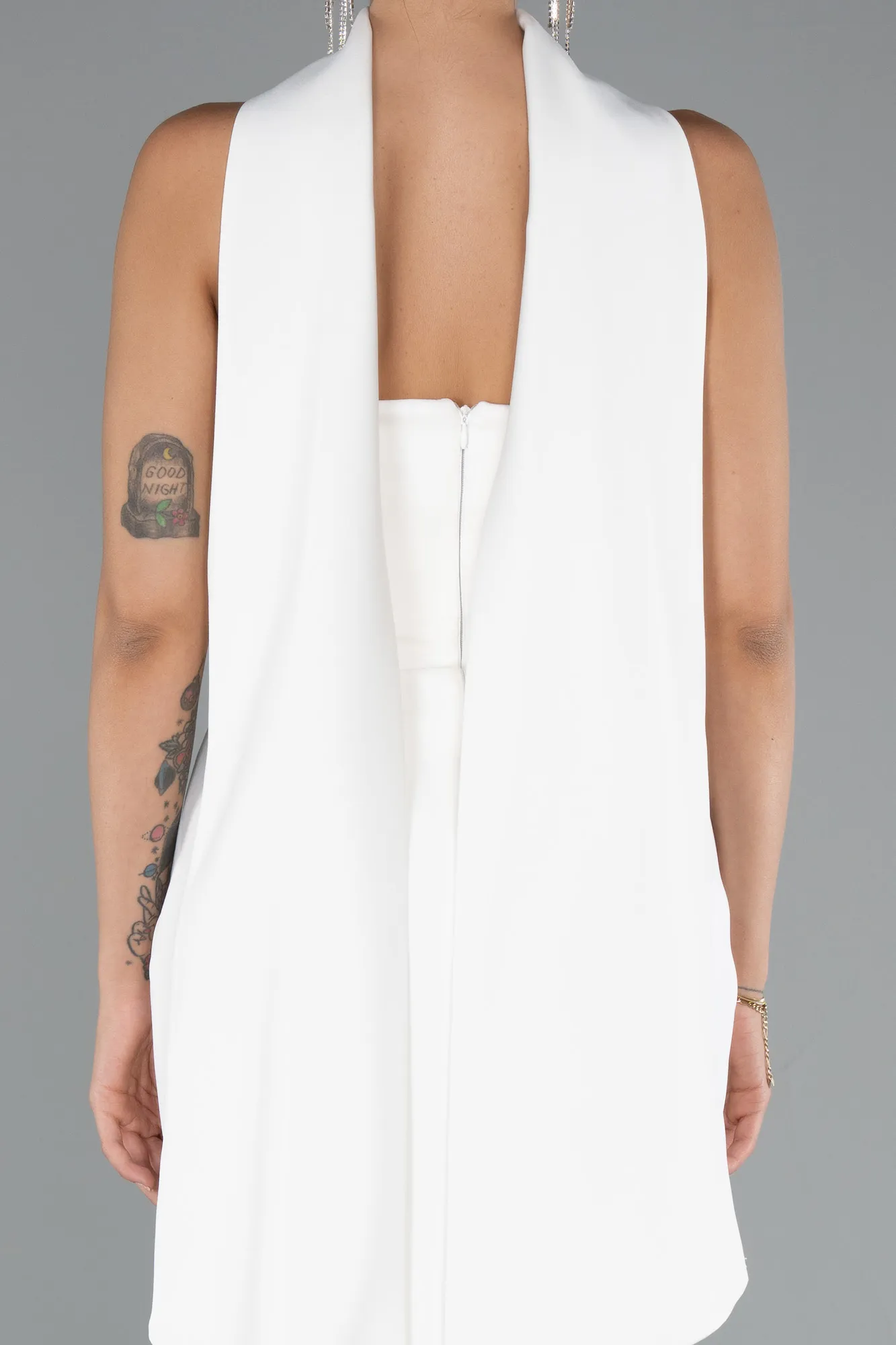 Ecru-Long Evening Dress ABU5097