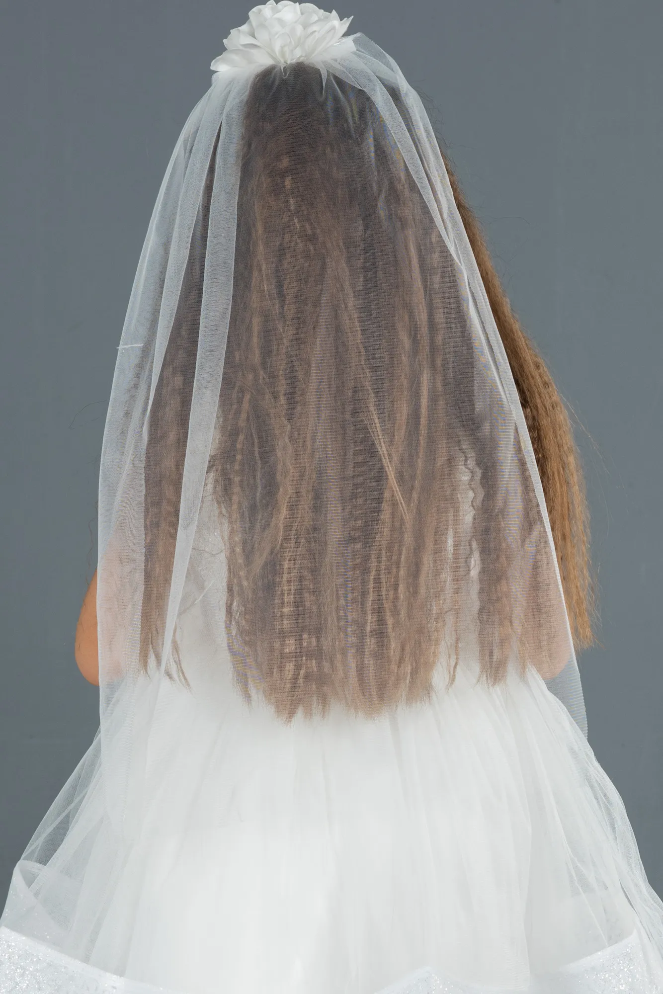 Ecru-Long Girl Dress ABU1250