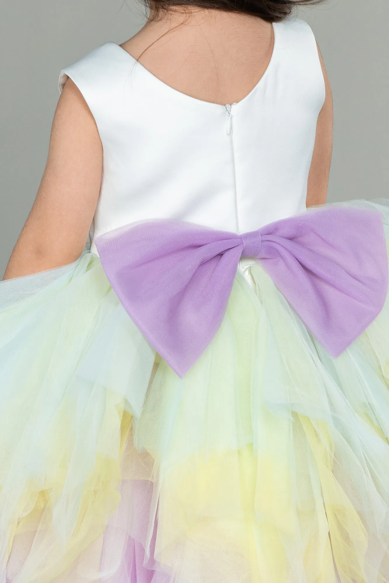 Ecru-Long Girl Dress ABU3040