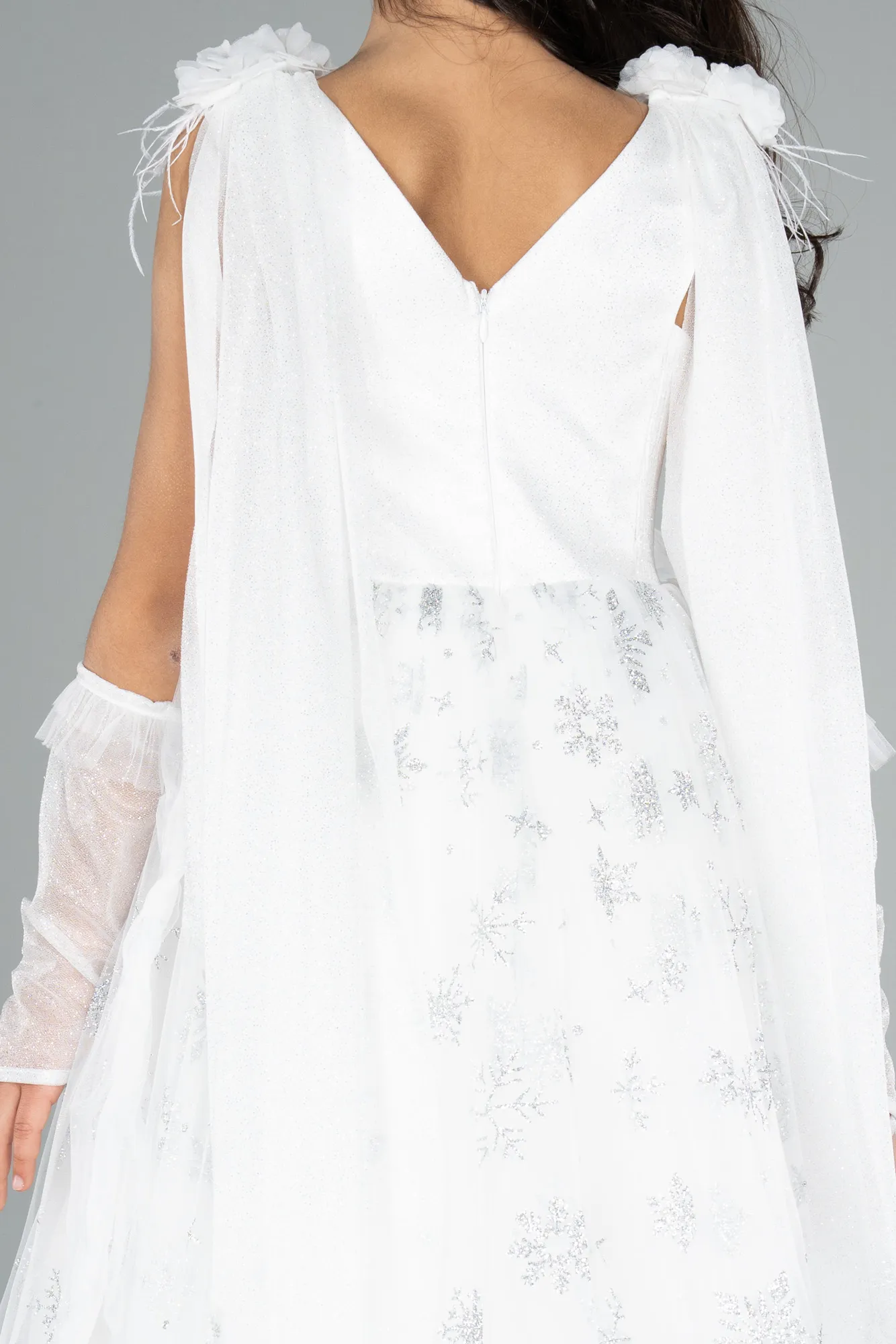 Ecru-Long Girl Dress ABU3724