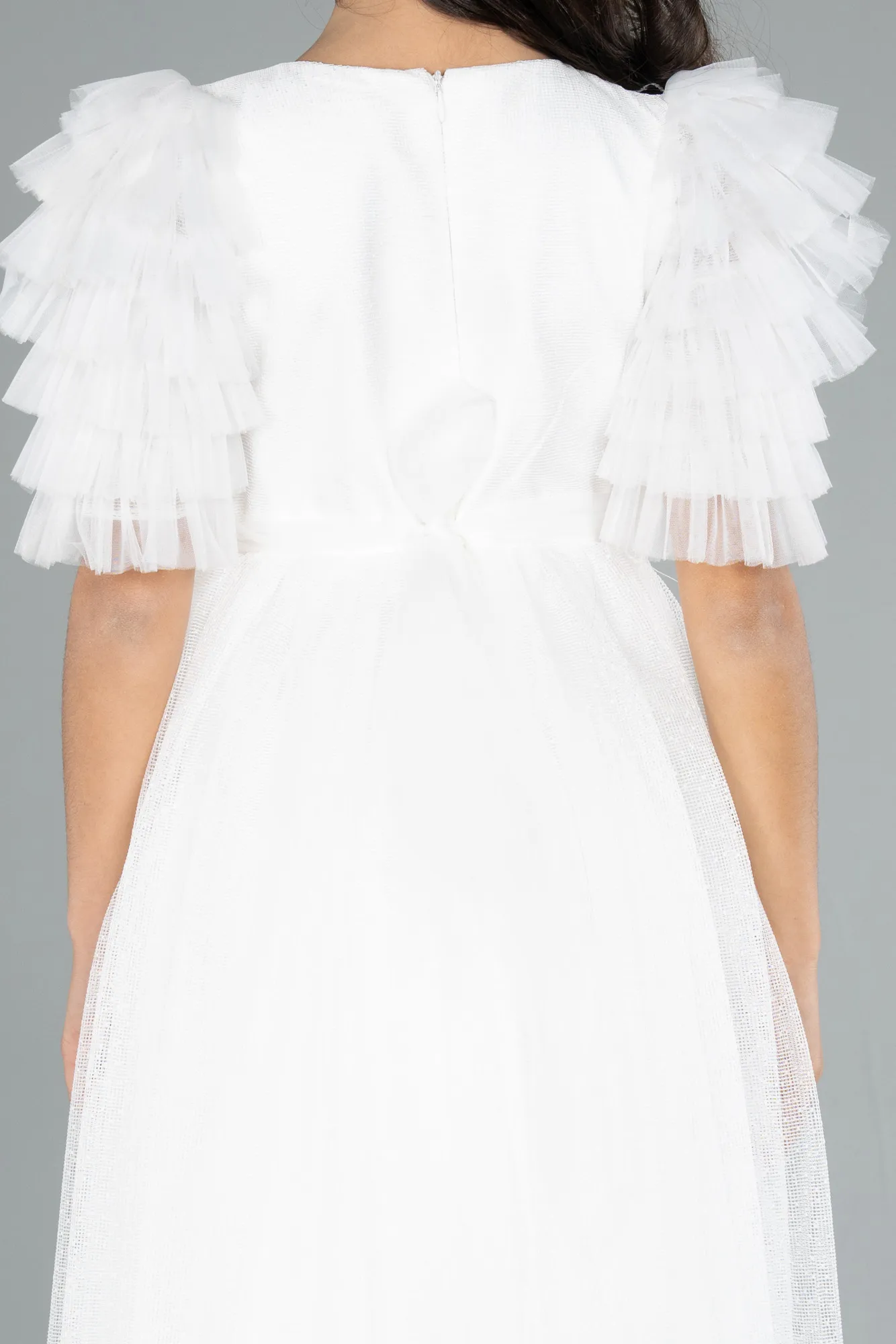 Ecru-Long Girl Dress ABU4414