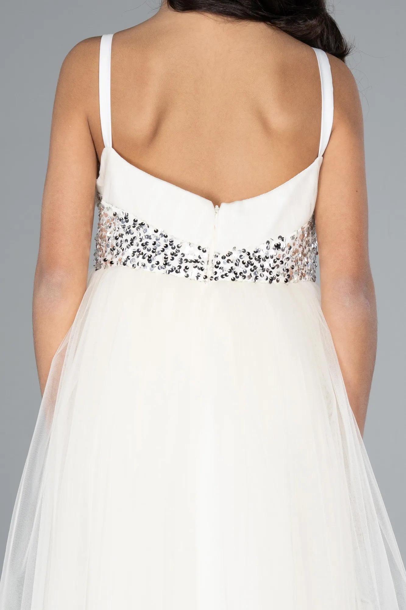 Ecru-Long Girl Dress ABU4830