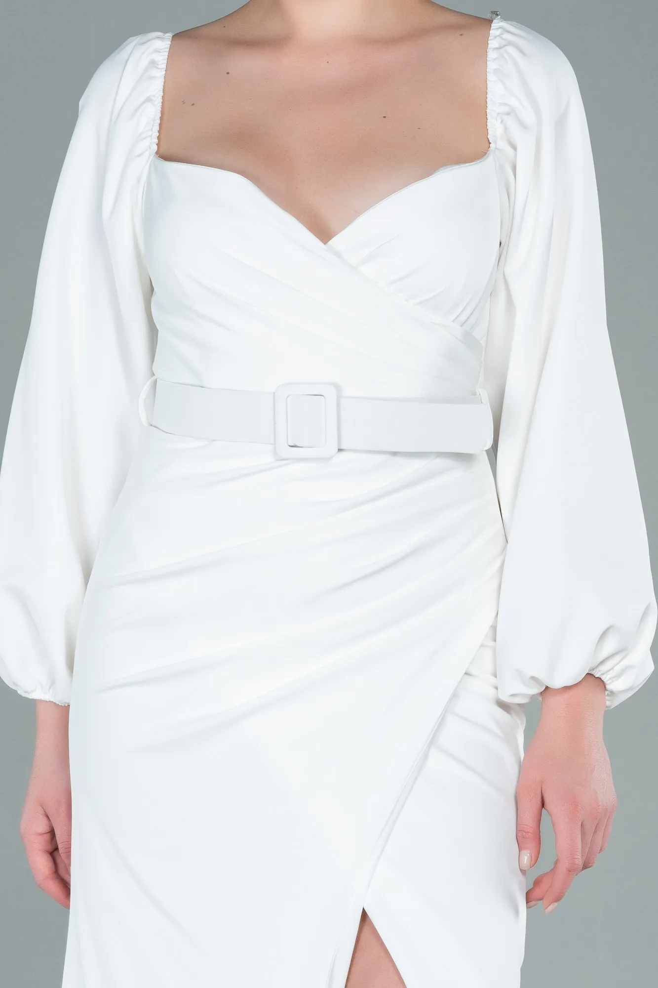 Ecru-Long Mermaid Evening Dress ABU2280